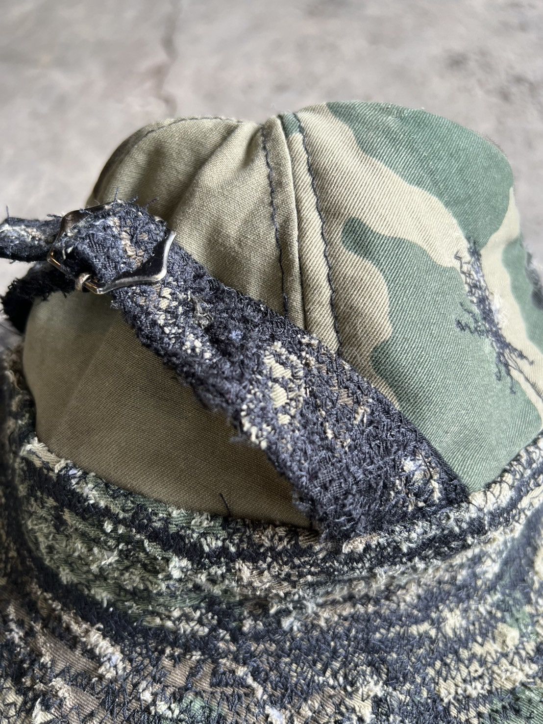 Other Camo Patchwork Bucket Hat Vintage Military Distressed Size ONE SIZE - 6 Thumbnail