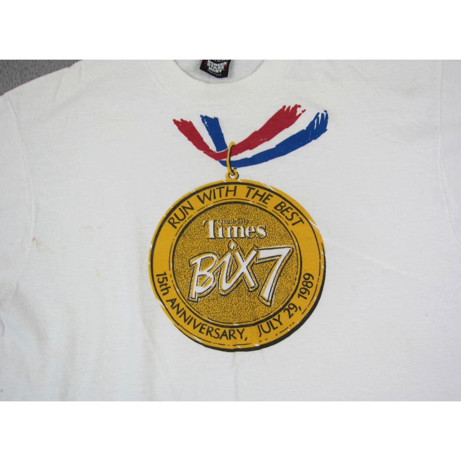 Vintage VINTAGE Quad-City Times Bix 7 Shirt Mens Extra Large XL White USA 90s Size US XL / EU 56 / 4 - 2 Thumbnail