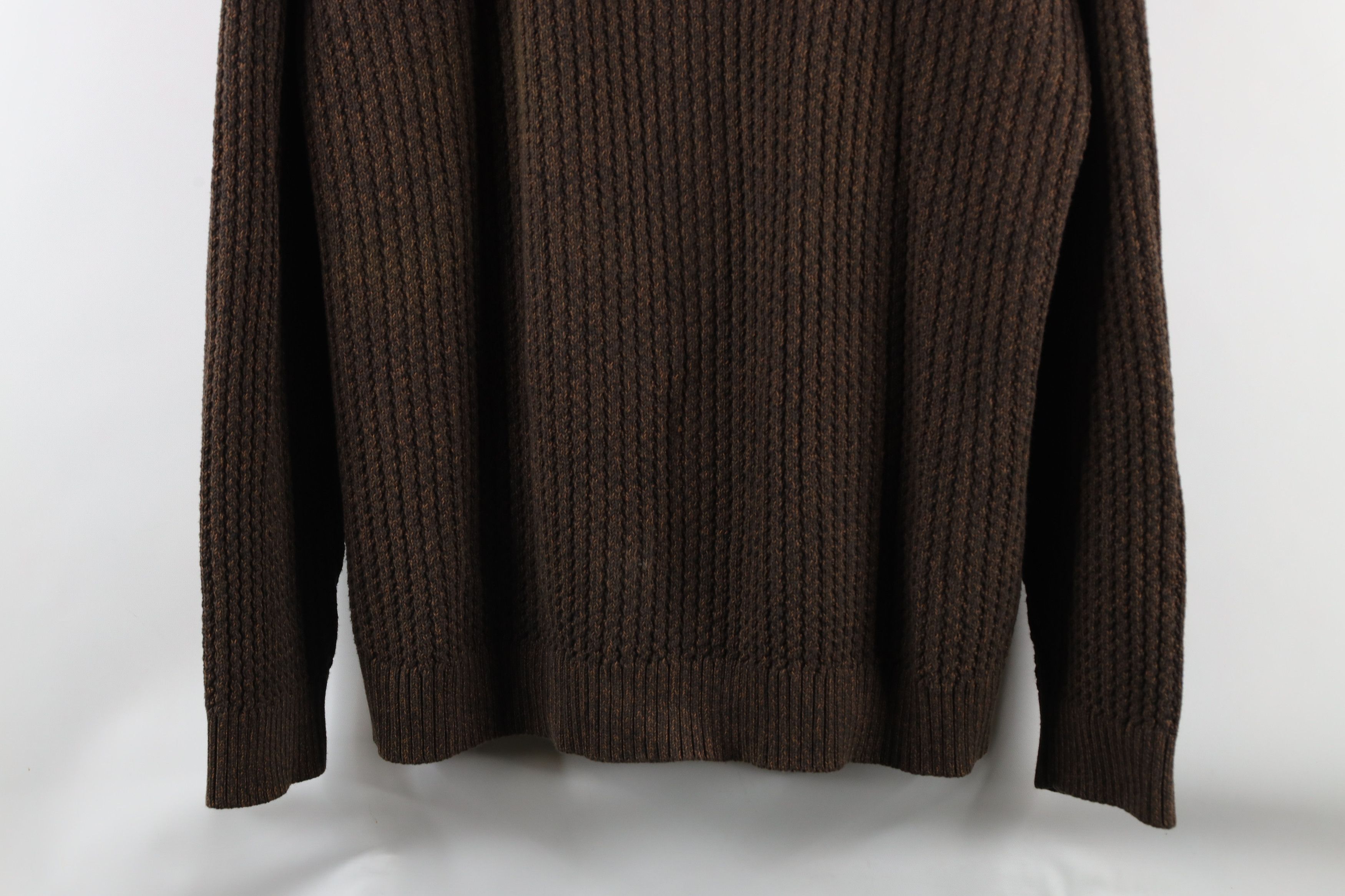 Eddie Bauer × Vintage Vintage 90s Eddie Bauer Ribbed Knit Henley Sweater Brown Size US L / EU 52-54 / 3 - 3 Thumbnail