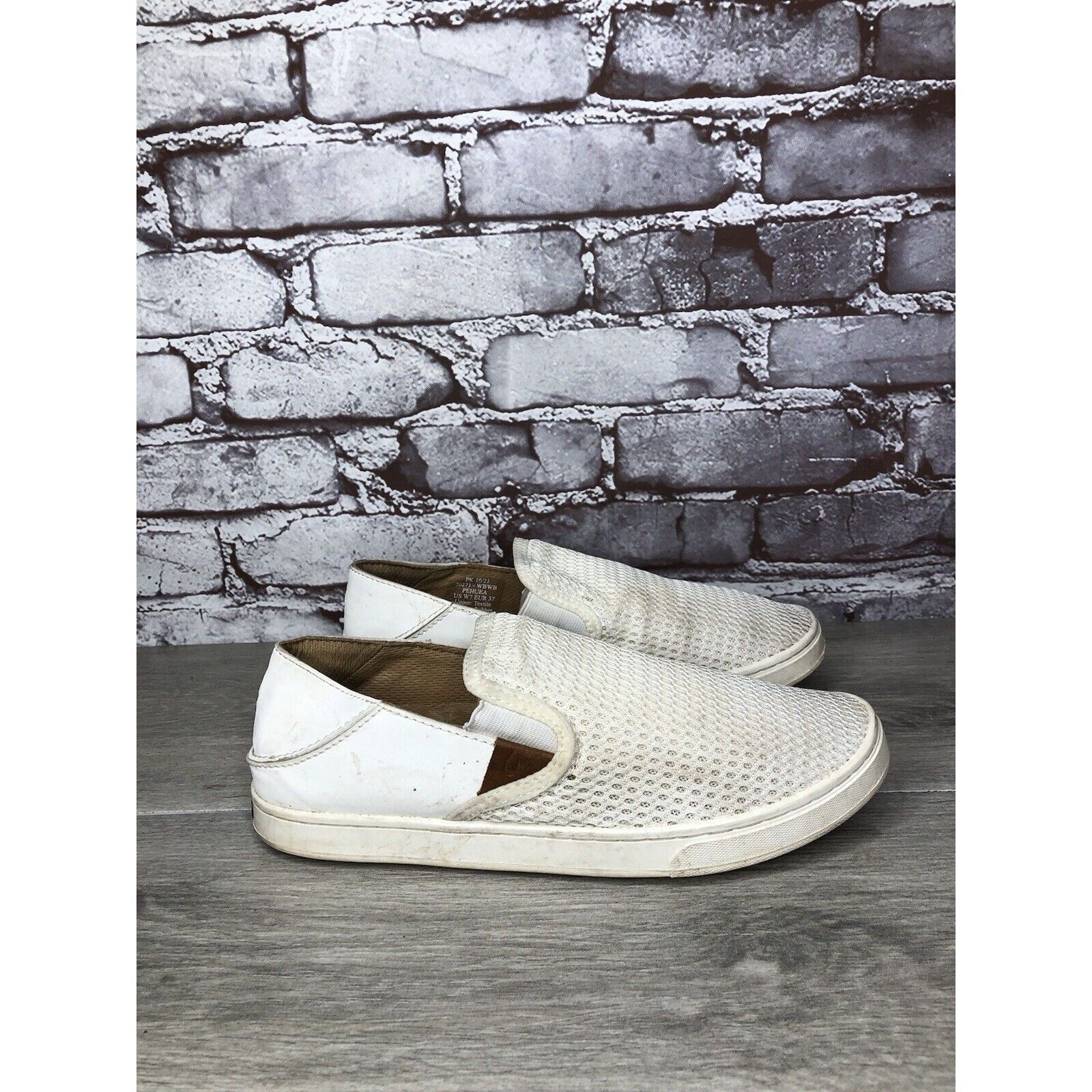 Olukai Olukai Shoes Pehuea Slip On Comfort White Textile Sneakers W Size US 7 / IT 37 - 10 Thumbnail
