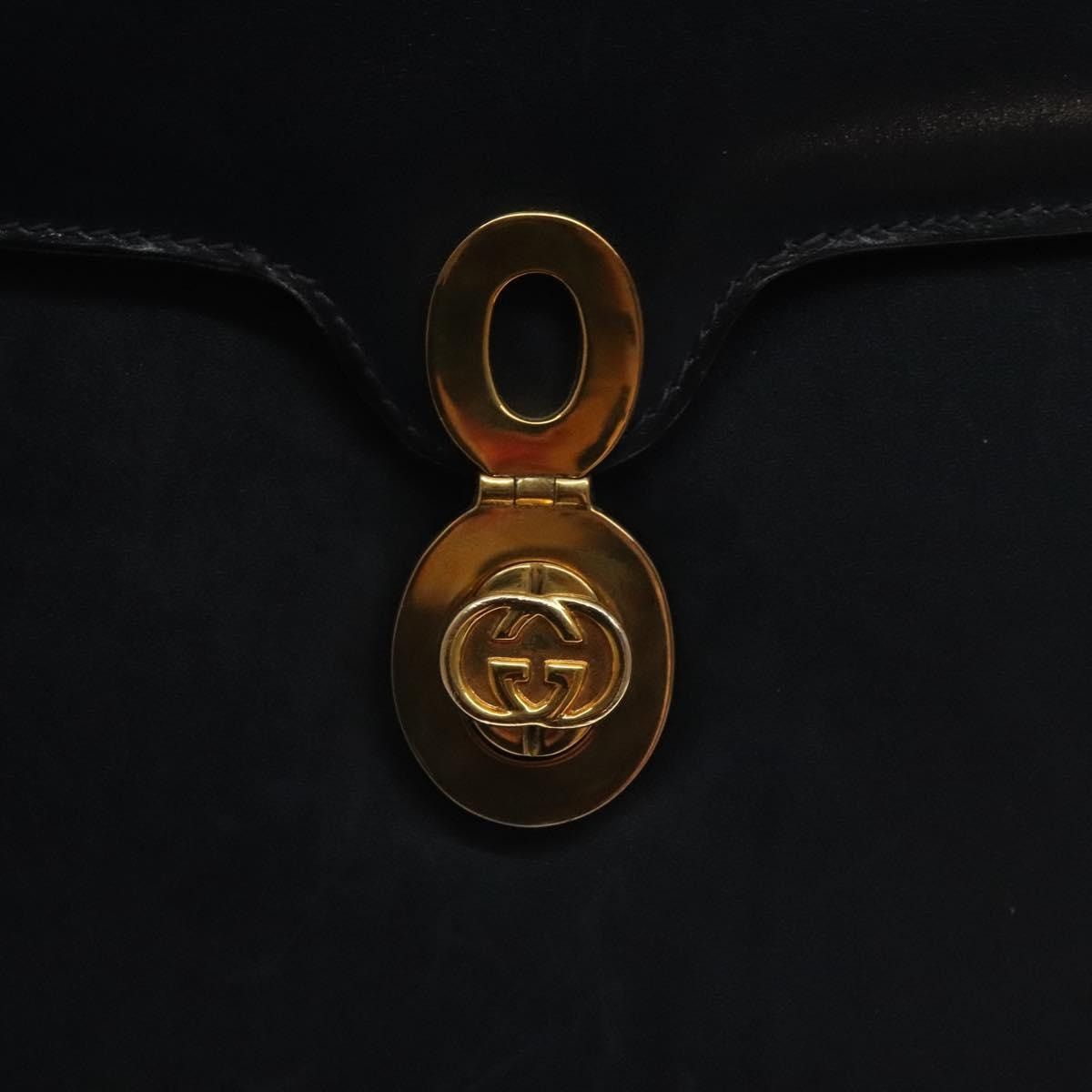 Gucci GUCCI Hand Bag Leather Navy Gold Size ONE SIZE - 14 Thumbnail