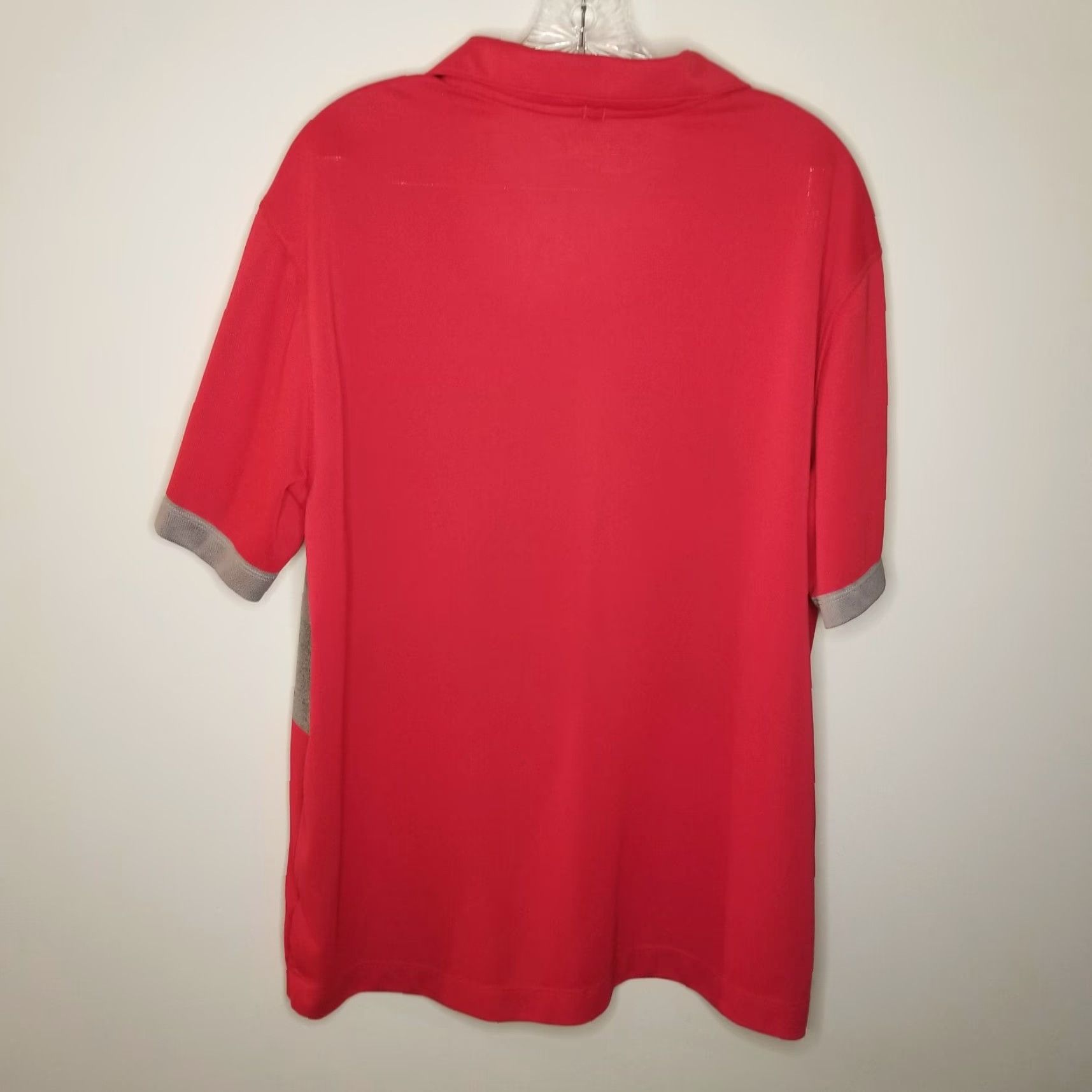 Nike Nike Golf Dri-Fit Polo Shirt Gray Red Short Sleeve Adult Large Performance Golf Mens Size US L / EU 52-54 / 3 - 4 Thumbnail
