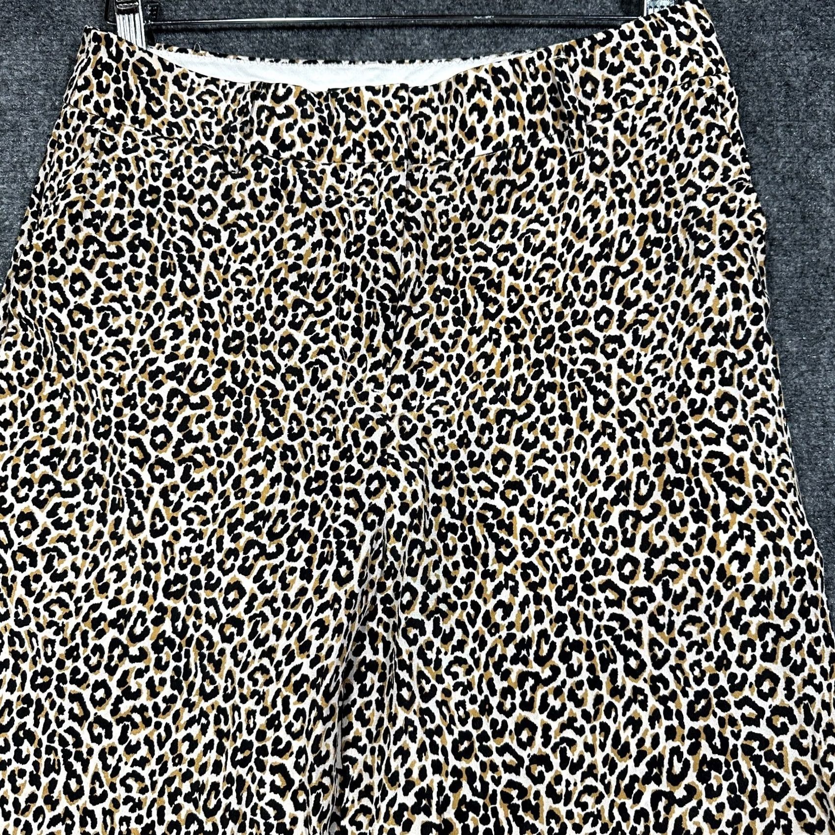 J.Crew J.CREW Pants Womens 6 Wide Leg Cropped Leopard Print Silk Zip Fly J5692 Size 28" / US 6 / IT 42 - 3 Thumbnail