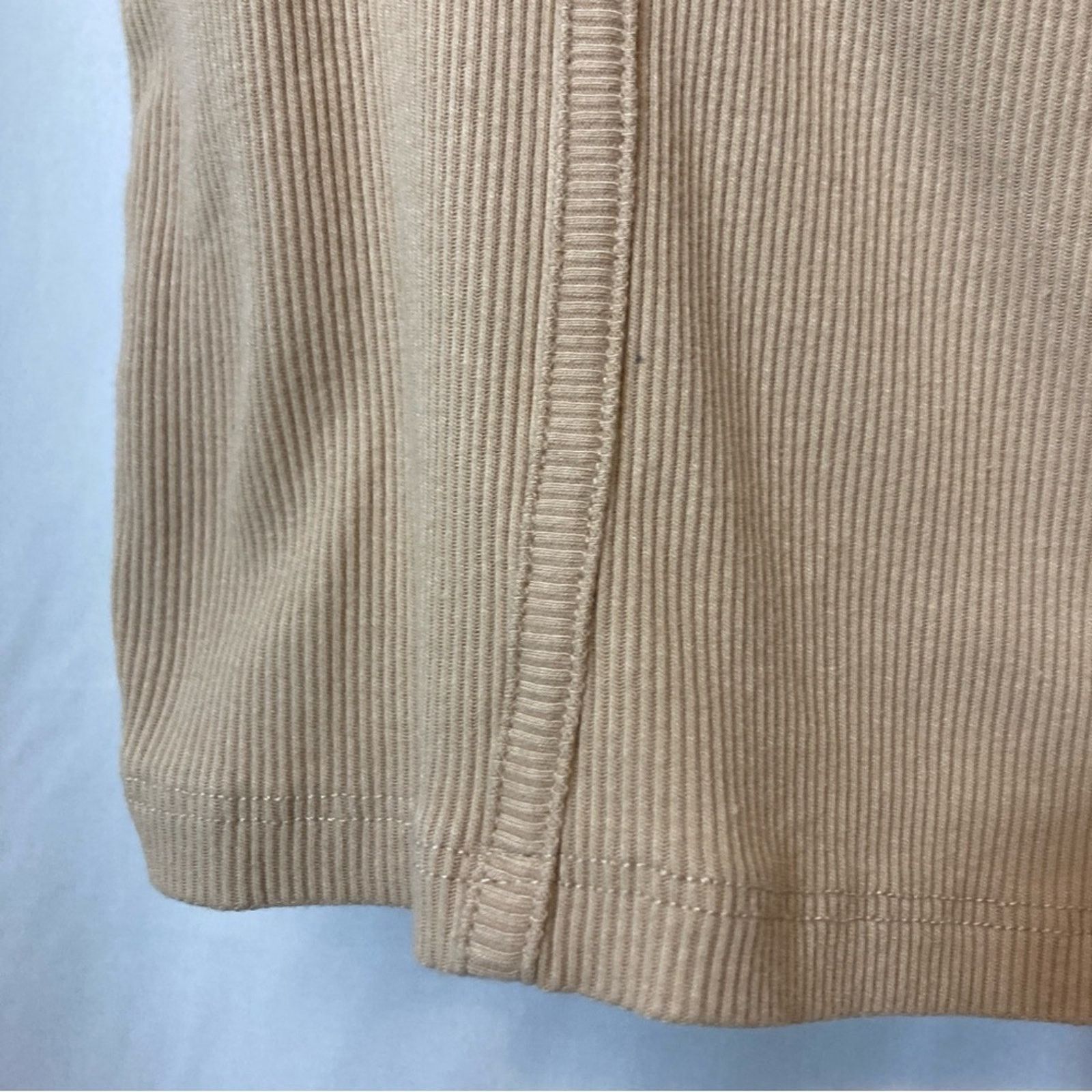 Other Ambiance Tan Light Brown Ribbed Scoop Neck Cropped Crop Top Size L / US 10 / IT 46 - 5 Thumbnail