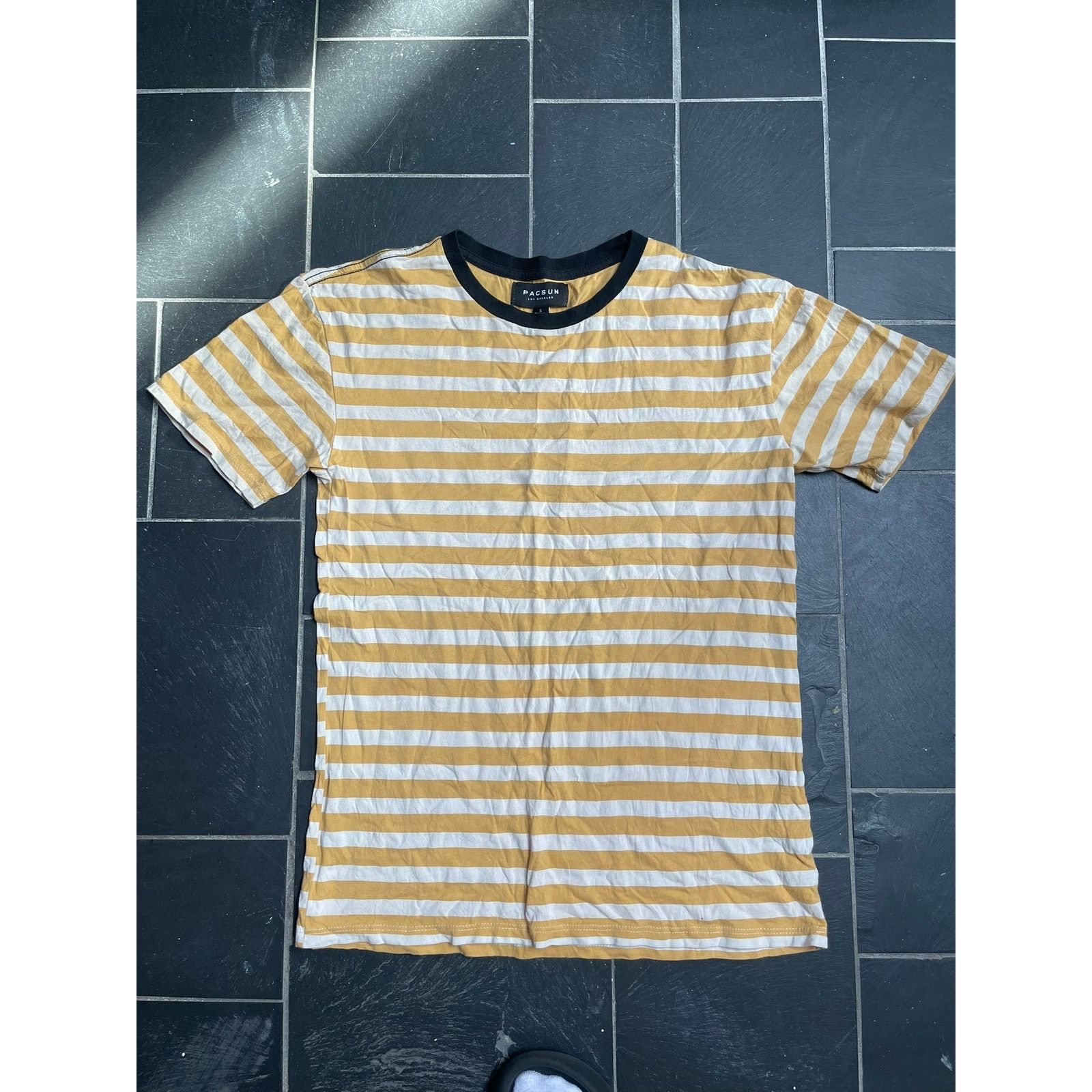 Pacsun Yellow White Striped With Black Color Tee Size Small Size US S / EU 44-46 / 1 - 1 Thumbnail