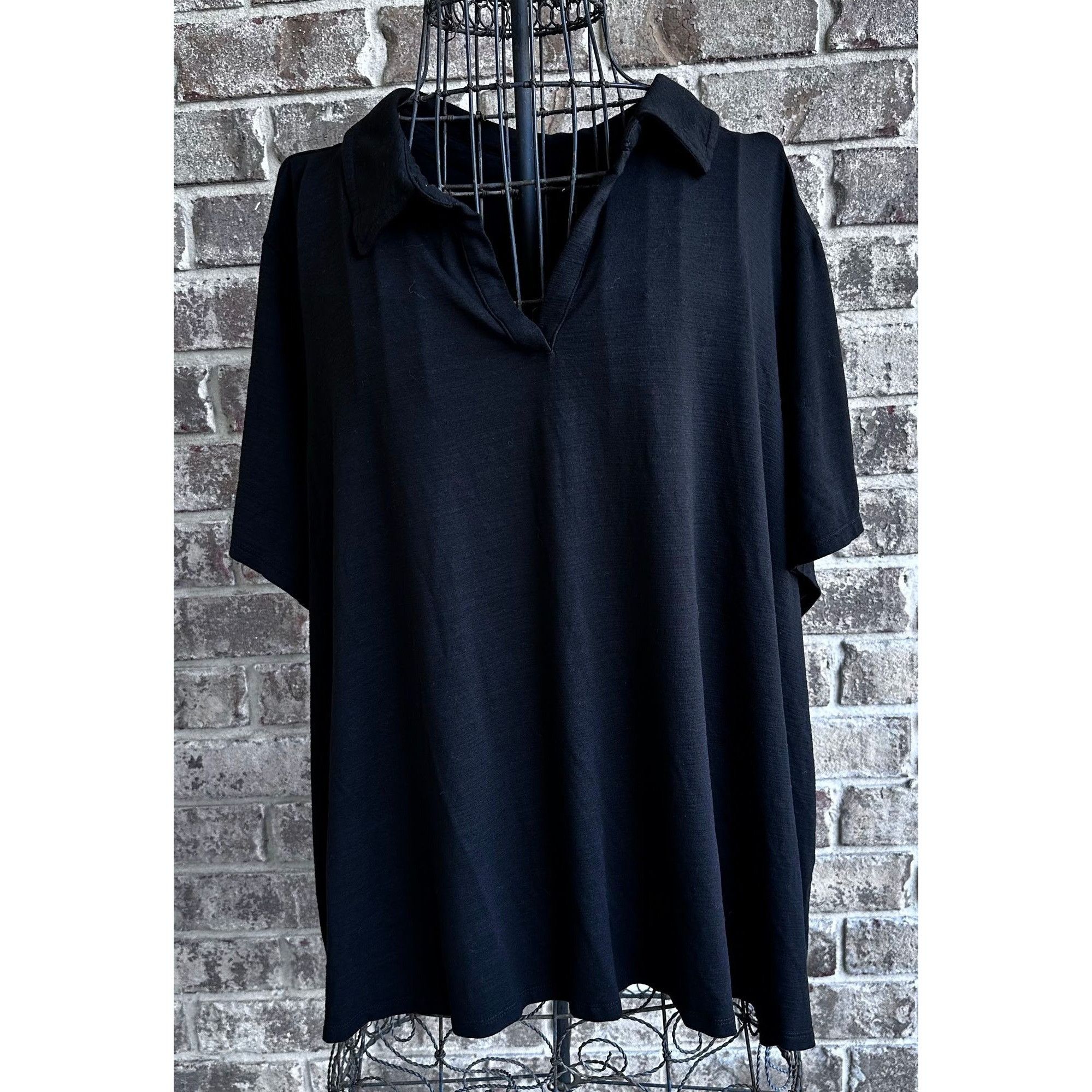 Designer J Jill Wearever Collection Top Womens 3X Black Pleaded Back Size 3XL / US 20-22 - 1 Thumbnail