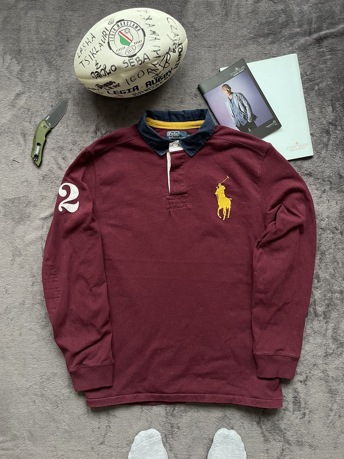 Polo Ralph Lauren × Ralph Lauren × Rugby Ralph Lauren RALPH LAUREN RUGBY SHIRT BIG LOGO VINTAGE STREATWEAR Size US XL / EU 56 / 4 - 1 Thumbnail