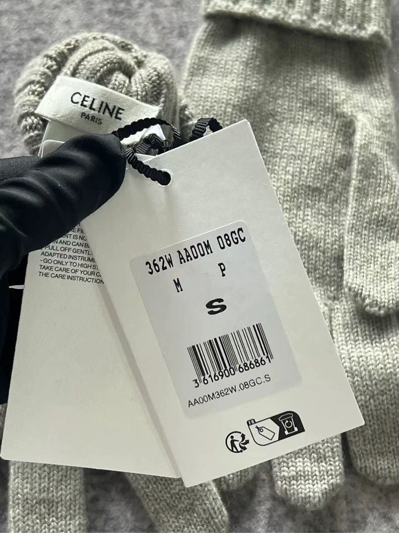 Celine Celine Cable Knit Wool Gloves Size ONE SIZE - 4 Thumbnail