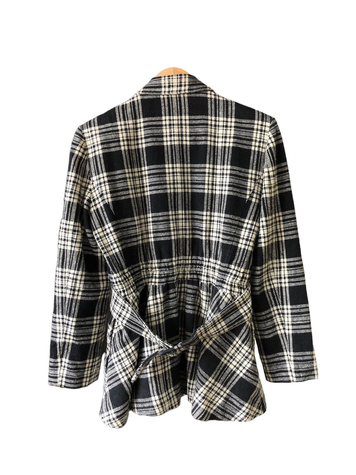 Issey Miyake Vintage Issey Miyake I.S Cotton Checked Coat Jacket Belt Size M / US 6-8 / IT 42-44 - 3 Thumbnail