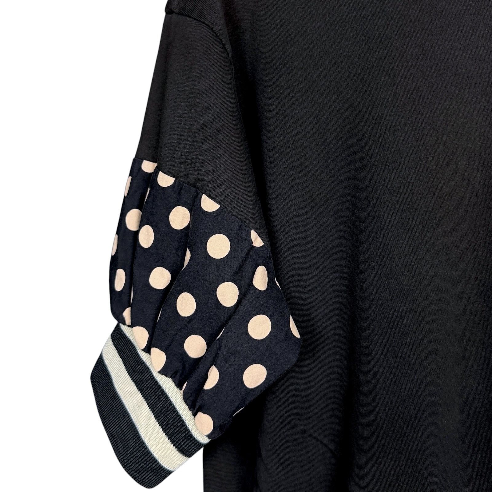 Zara Zara Oversized Womens Med Contrasting Polka Dot Striped Top Size M / US 6-8 / IT 42-44 - 4 Thumbnail