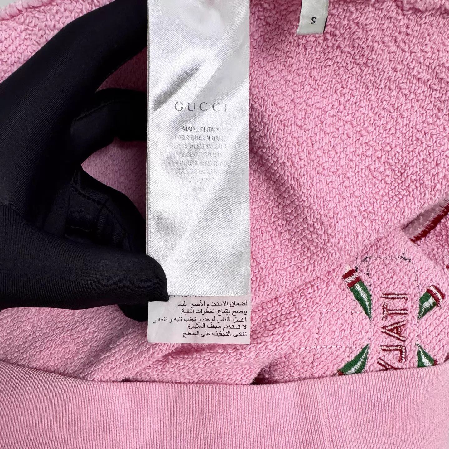 Gucci Gucci Pink Embroidered GG Tennis Logo Sweatshirt S Unisex Size US S / EU 44-46 / 1 - 5 Thumbnail