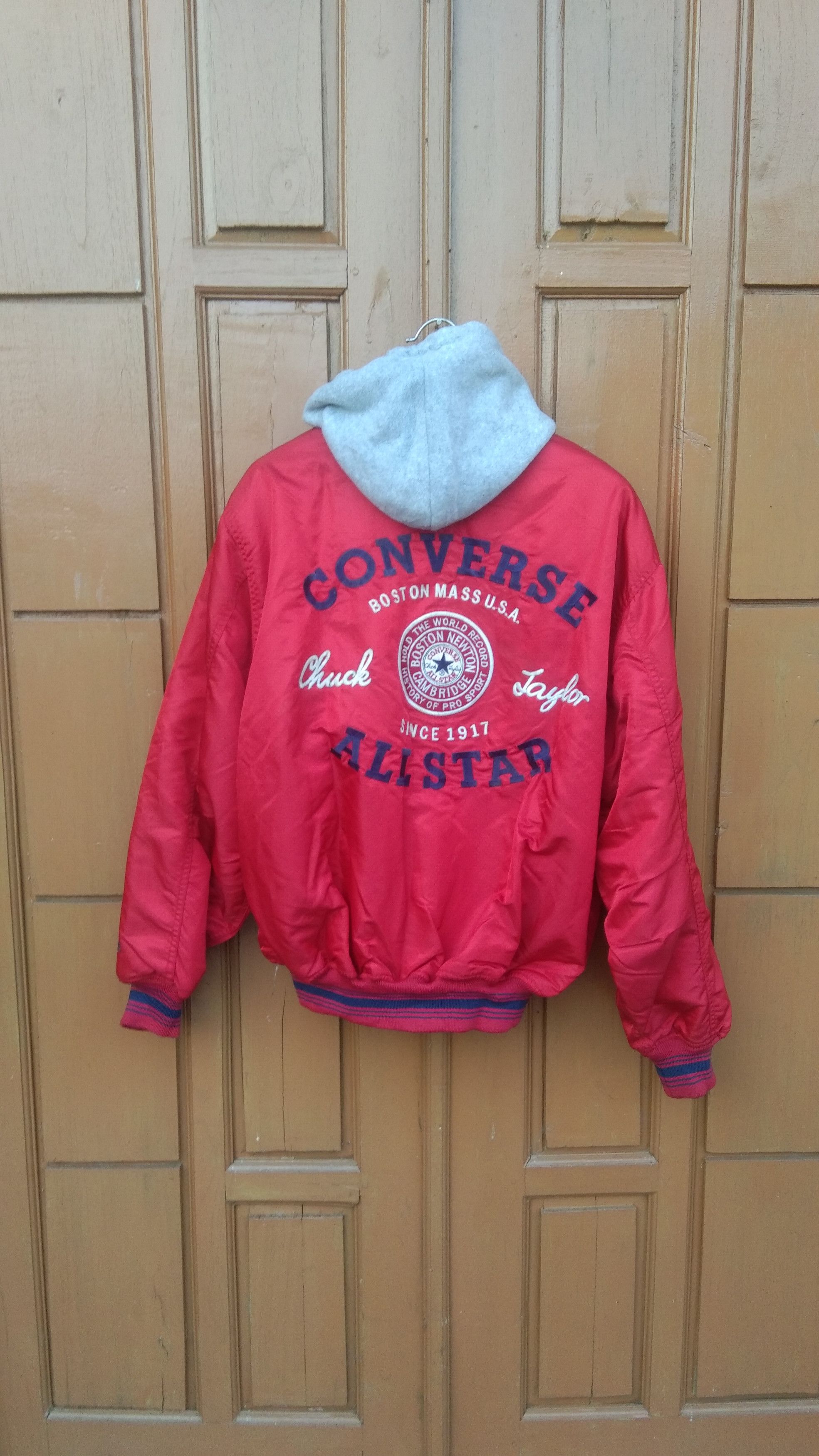 Converse × Vintage Vtg Converse varsity with hoodie jacket Size US M / EU 48-50 / 2 - 1 Thumbnail