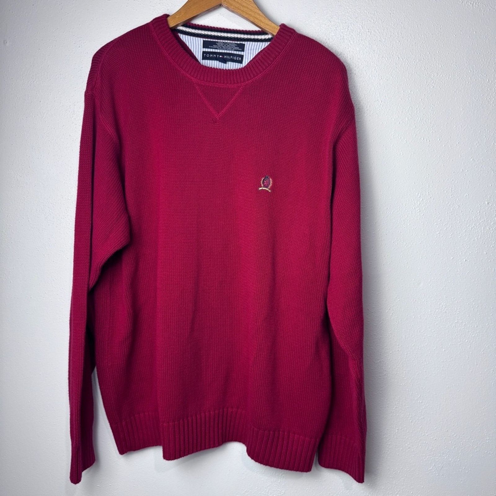 Tommy Hilfiger Tommy Hilfiger Red Cotton Pullover Sweater Men’s Size XL Size US XL / EU 56 / 4 - 6 Thumbnail