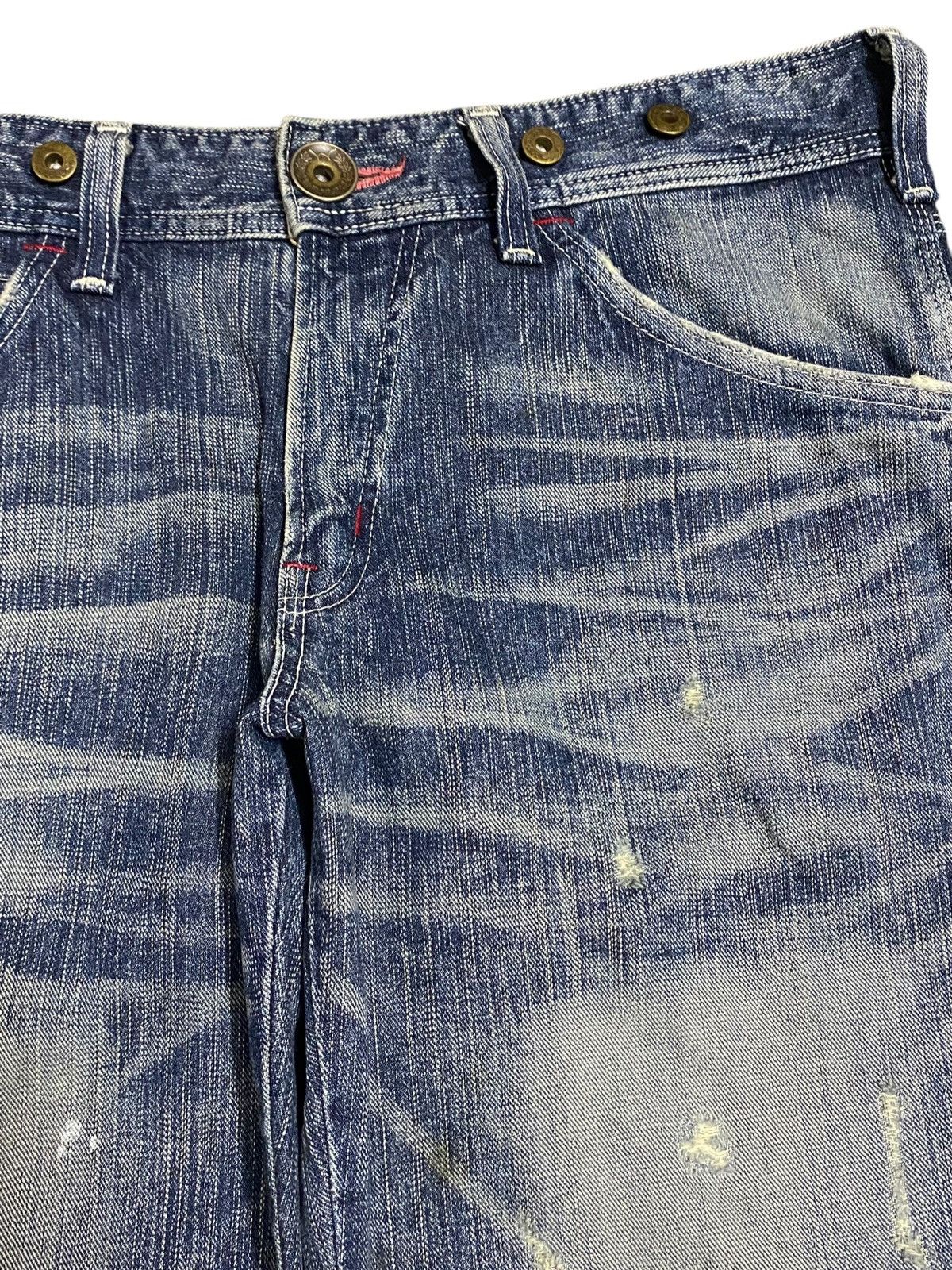 Edwin Vintage Japanese Brands Splatter Distressed Baggy Jeans Size US 35 - 8 Thumbnail