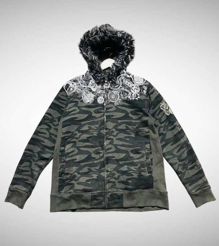 Splendid Splendid Satisfaction Camo Hoodie Faux Fur Hood Y2K Grunge Size US L / EU 52-54 / 3 - 1 Thumbnail