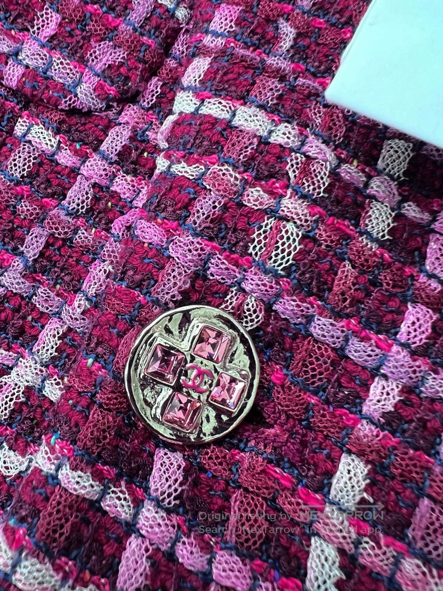 Chanel Chanel 23S Red Pink Tweed Crop Jacket. Size US XS / EU 42 / 0 - 4 Thumbnail
