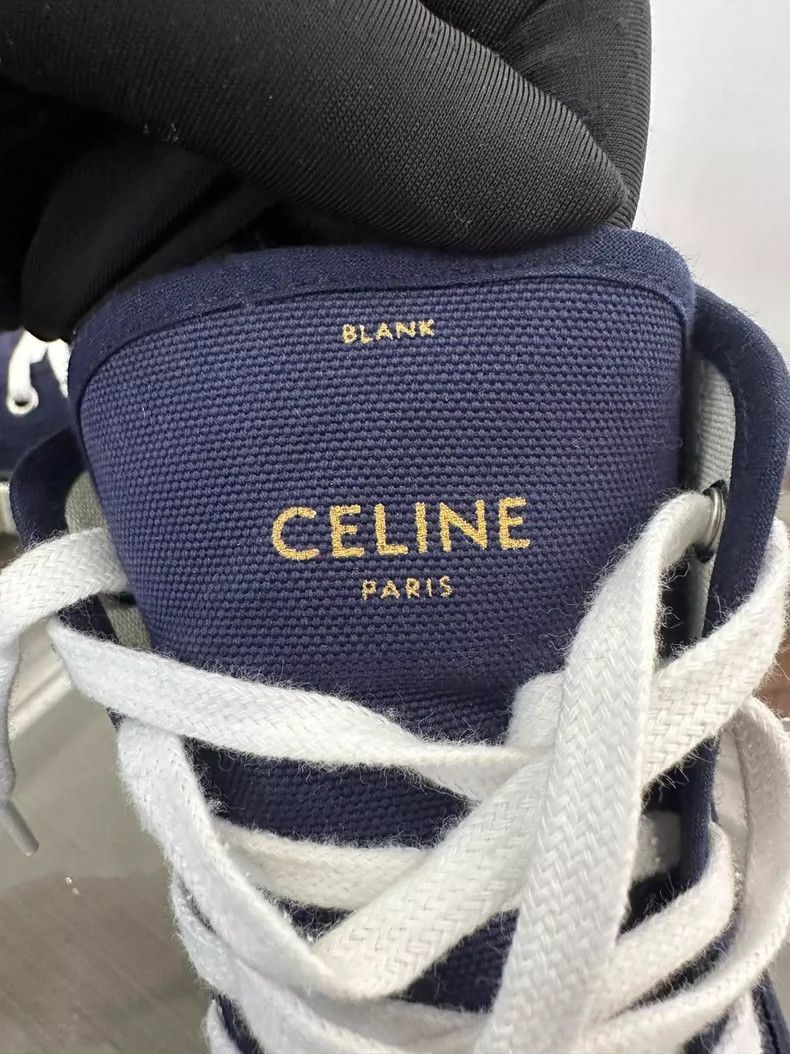 Celine Celine Navy Canvas High Top Sneakers Size US 7.5 / EU 40-41 - 7 Thumbnail