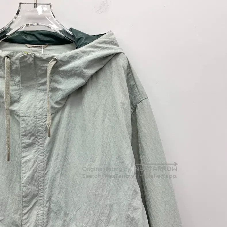 Hermes Hermes Teal Cotton Hooded Drawstring Long Sleeve Jacket Wi Size US L / EU 52-54 / 3 - 3 Thumbnail