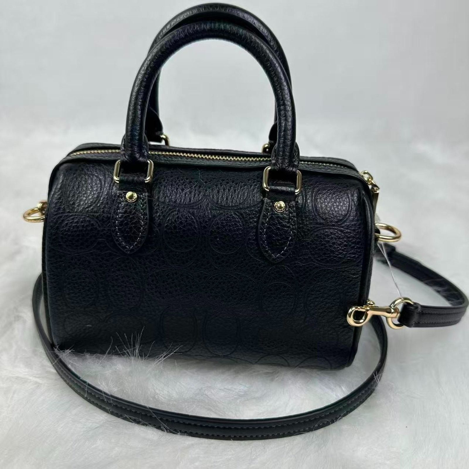 Coach Coach Mini Rowan Crossbody Sig Leather Pebbled Leather/Black Size ONE SIZE - 2 Thumbnail