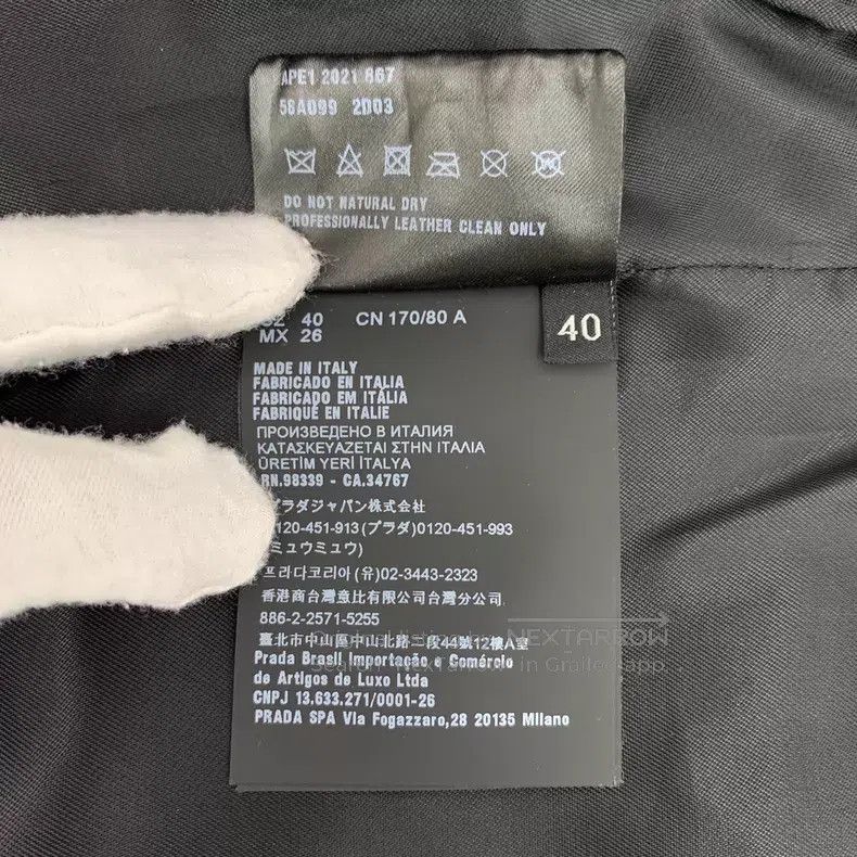 Prada Prada Black triangle sheep leather lapel zipper long-sleev Size XS / US 0-2 / IT 36-38 - 7 Thumbnail
