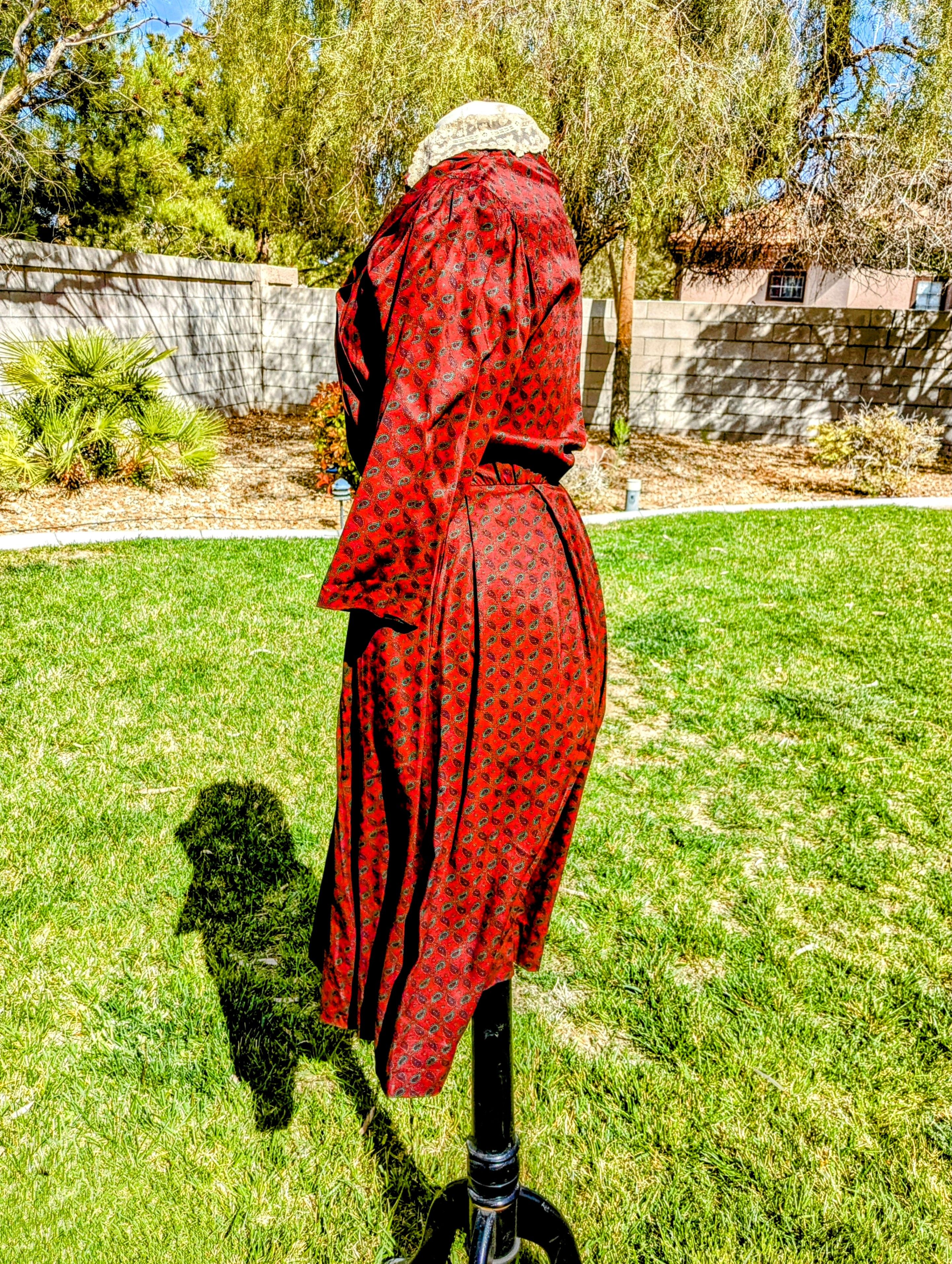 Donna Morgan VTG 1980s Donna Morgan Non-Stop-Petites Maxi Paisley Dress Size S / US 4 / IT 40 - 4 Thumbnail