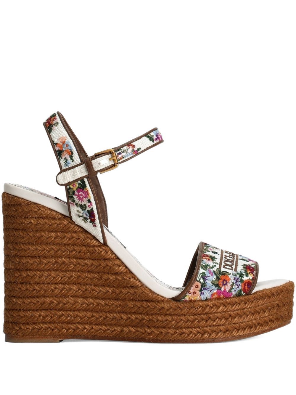 Dolce & Gabbana EMBROIDERED WEDGE SANDALS Size US 11 / IT 41 - 1 Thumbnail