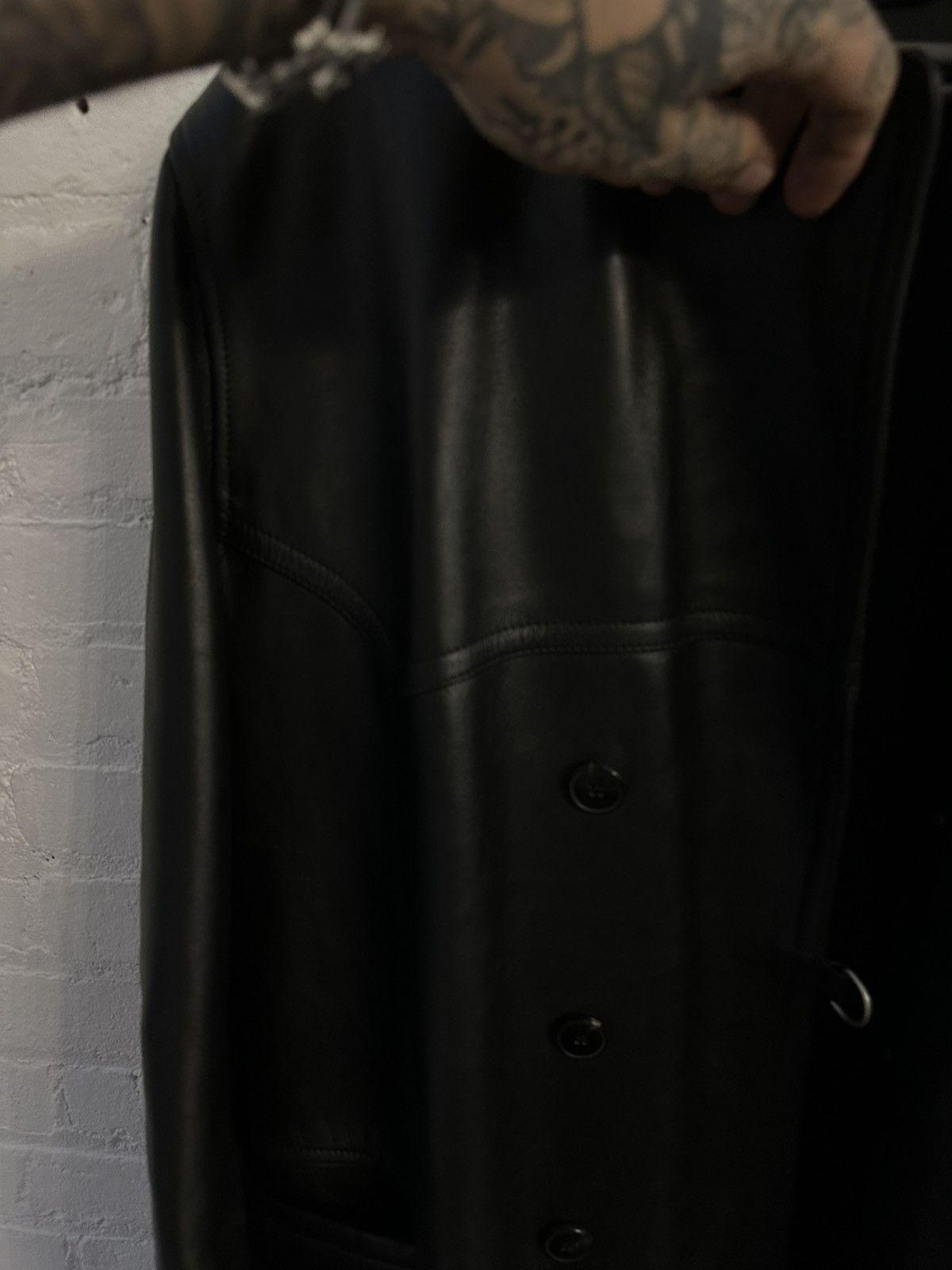 Enfants Riches Deprimes ERD 1/1 FULL LEATHER RUNWAY SHEARLING TRENCH PEACOAT JACKET Size US L / EU 52-54 / 3 - 7 Thumbnail