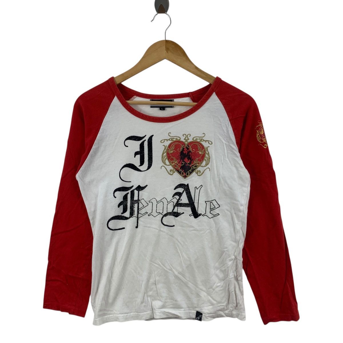 In The Attic IN THE ATTIC JAPAN I Love Female Raglan Shibuya Tee Shirt Size L / US 10 / IT 46 - 4 Thumbnail