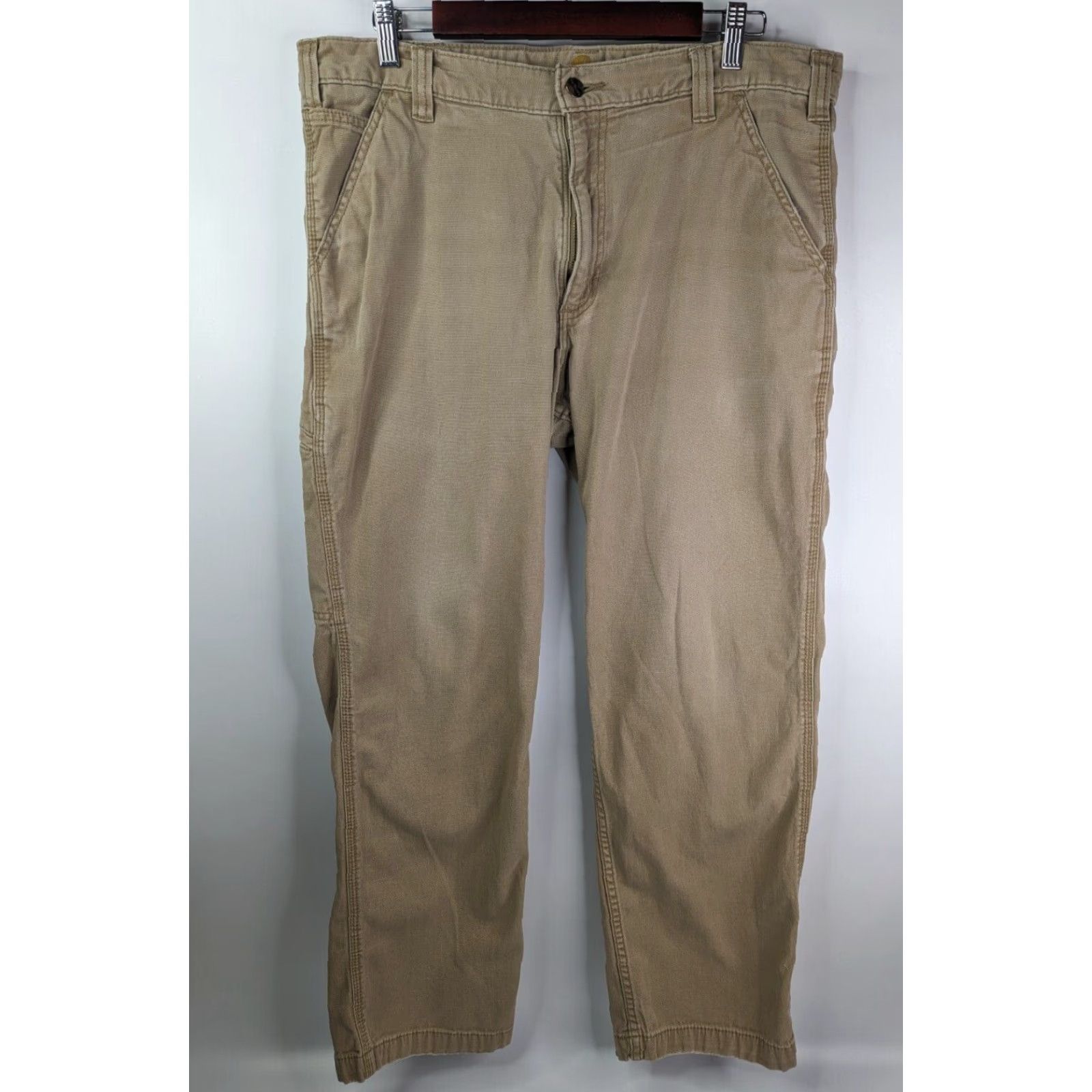 Carhartt Carhartt Pants - 36x30 - Khaki Canvas Relaxed Fit - 5-Pocket Carpenter Workwear Mens Regular Belt Loops Carhartt Logo Size US 36 / EU 52 - 2 Thumbnail