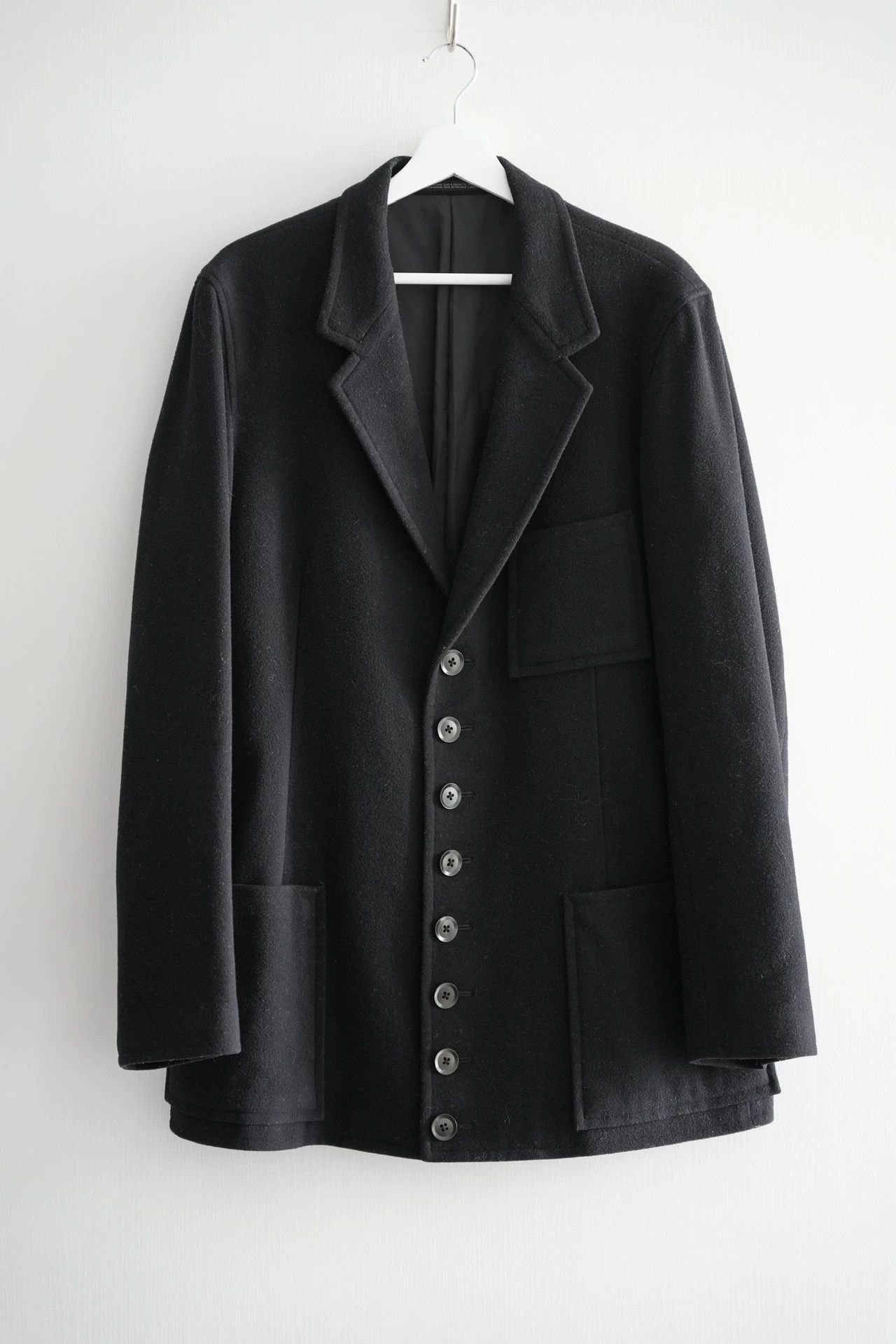 Yohji Yamamoto Black Long Structured Coat - Size M Size US M / EU 48-50 / 2 - 1 Thumbnail