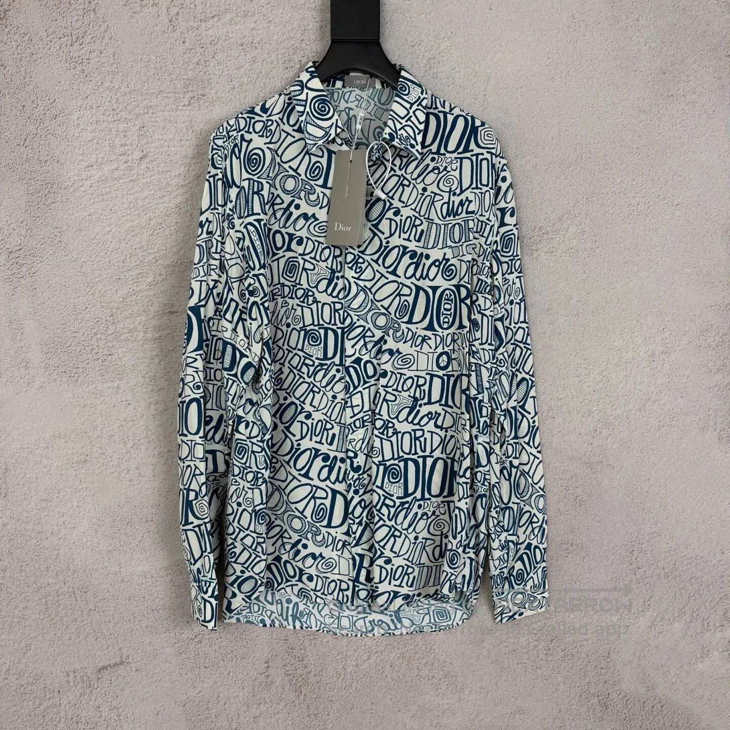 Dior Dior size40 x Stussy Logo letter-print long-sleeve shirt Size US L / EU 52-54 / 3 - 1 Thumbnail