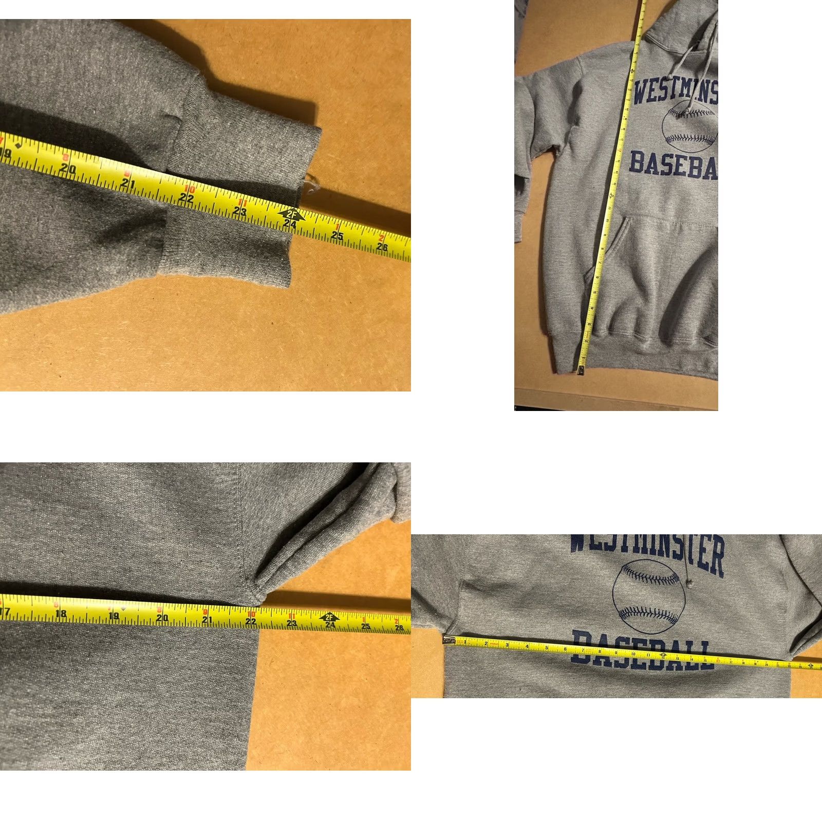 Jerzees VTG Westminster College Baseball Hoodie Men Large Gray Jerzees Super Sweats Pullover Hooded Logo Graphic Print Tas Navy? Size US L / EU 52-54 / 3 - 9 Thumbnail