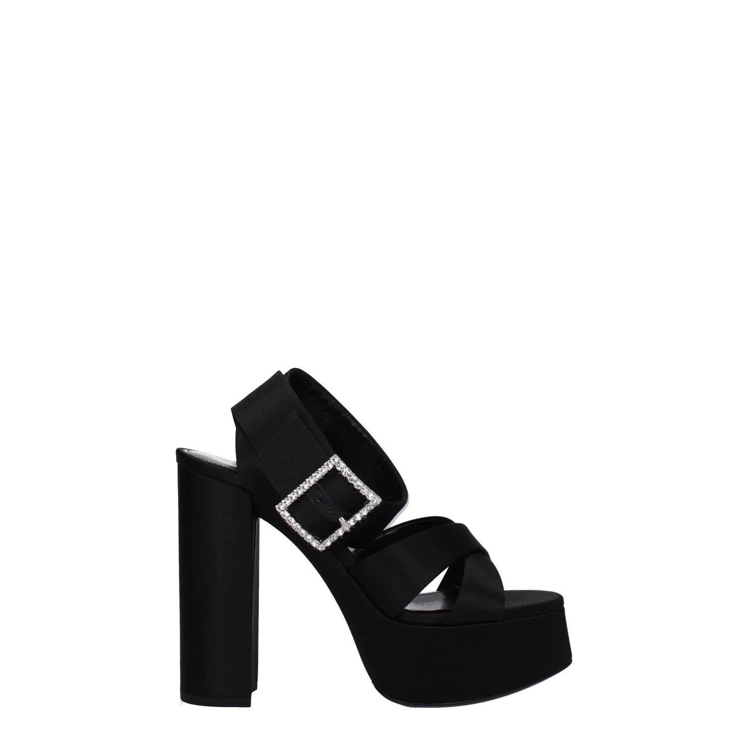 Saint Laurent Paris ob1o1e1124 Satin Sandals in Black Size US 10 / IT 40 - 1 Thumbnail