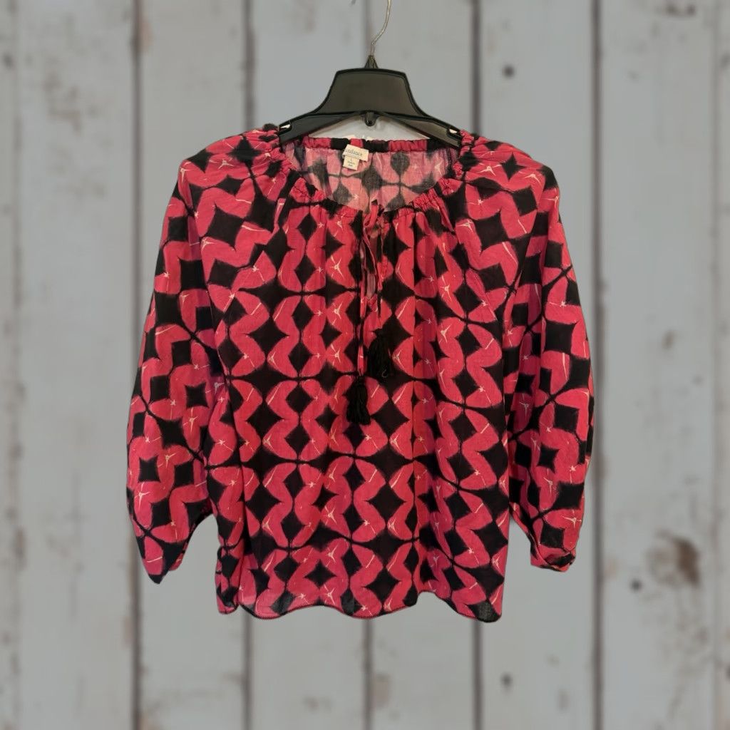 Vintage VINTAGE Sundance Blouse Women Large L Pink Embroidered Boho Batik Hyacinth Top Size L / US 10 / IT 46 - 1 Thumbnail