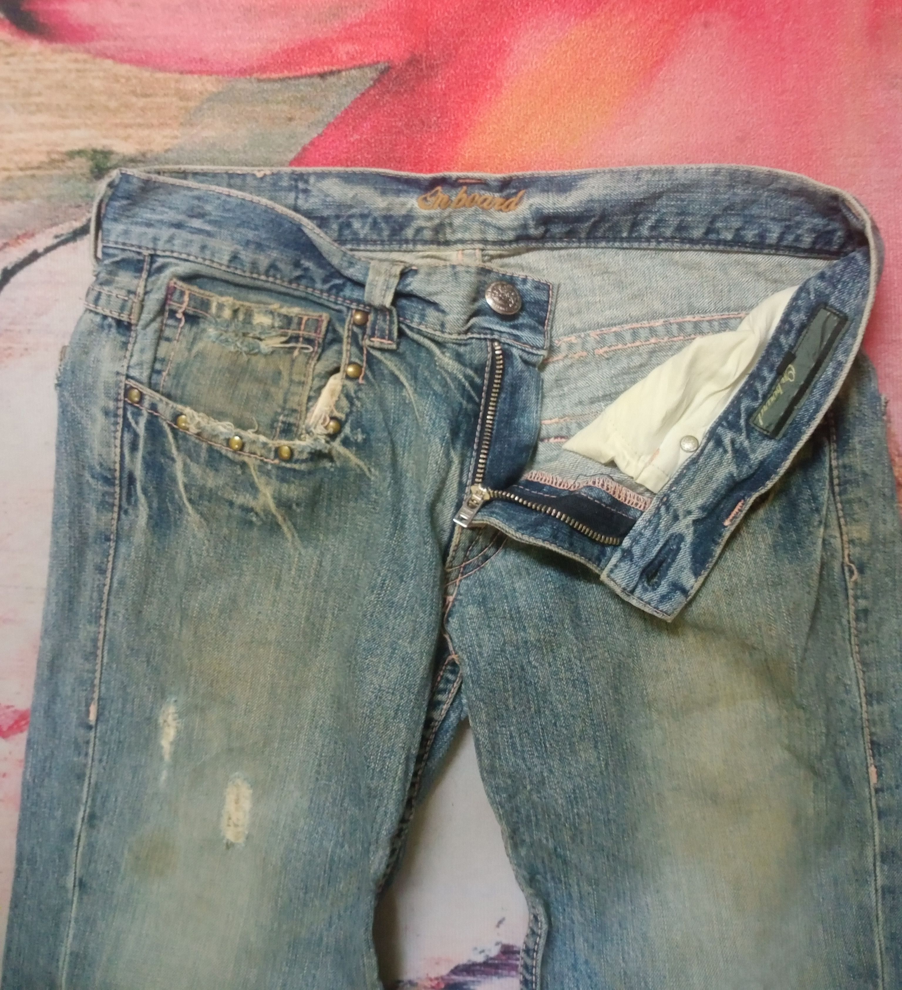 Hysteric Glamour Rare Vintage On Board Flare Distressed Jeans Size 34" / US 12 / IT 48 - 10 Thumbnail