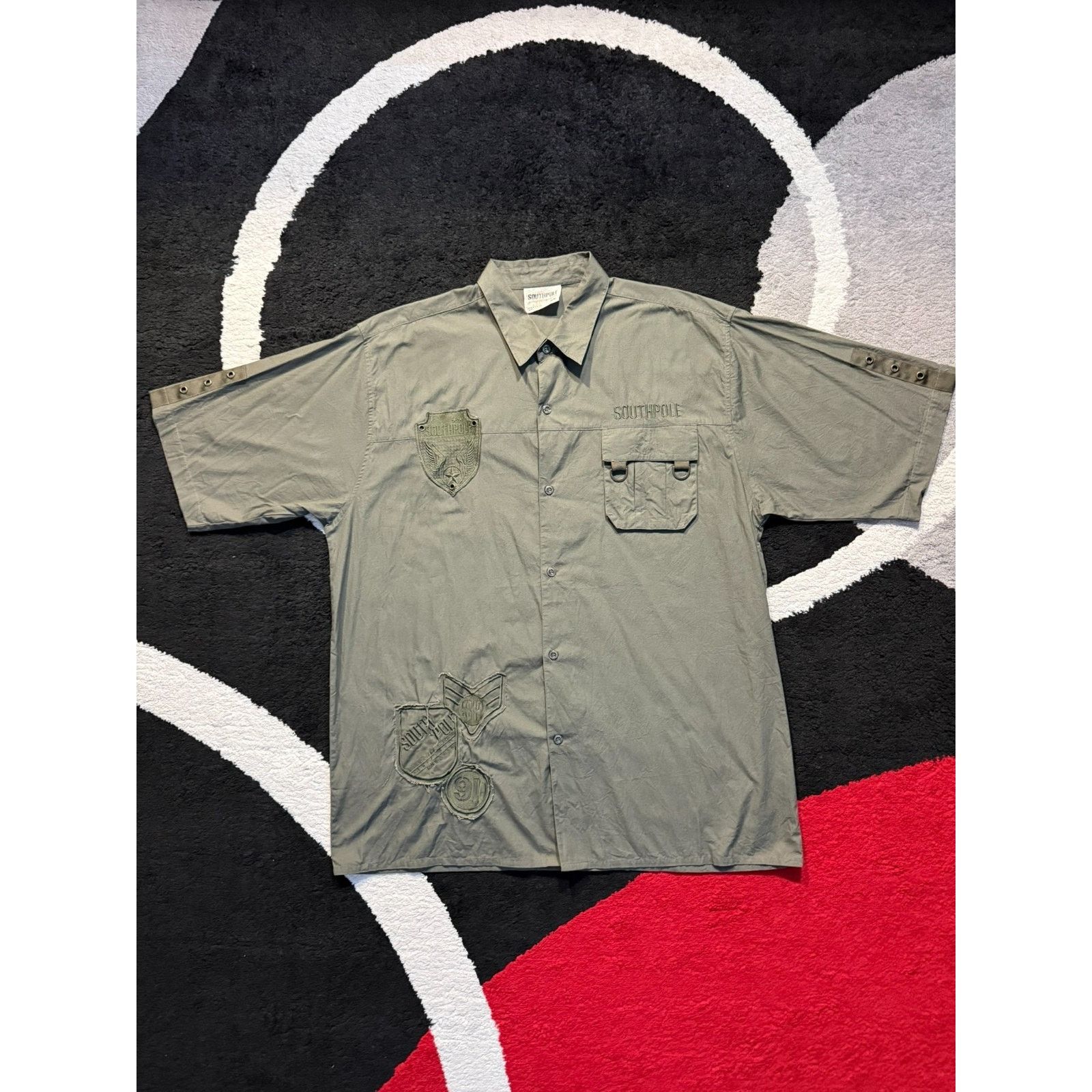 Southpole Vtg Southpole Button Up Shirt Military Utility Men's Size XL Size US XL / EU 56 / 4 - 1 Thumbnail
