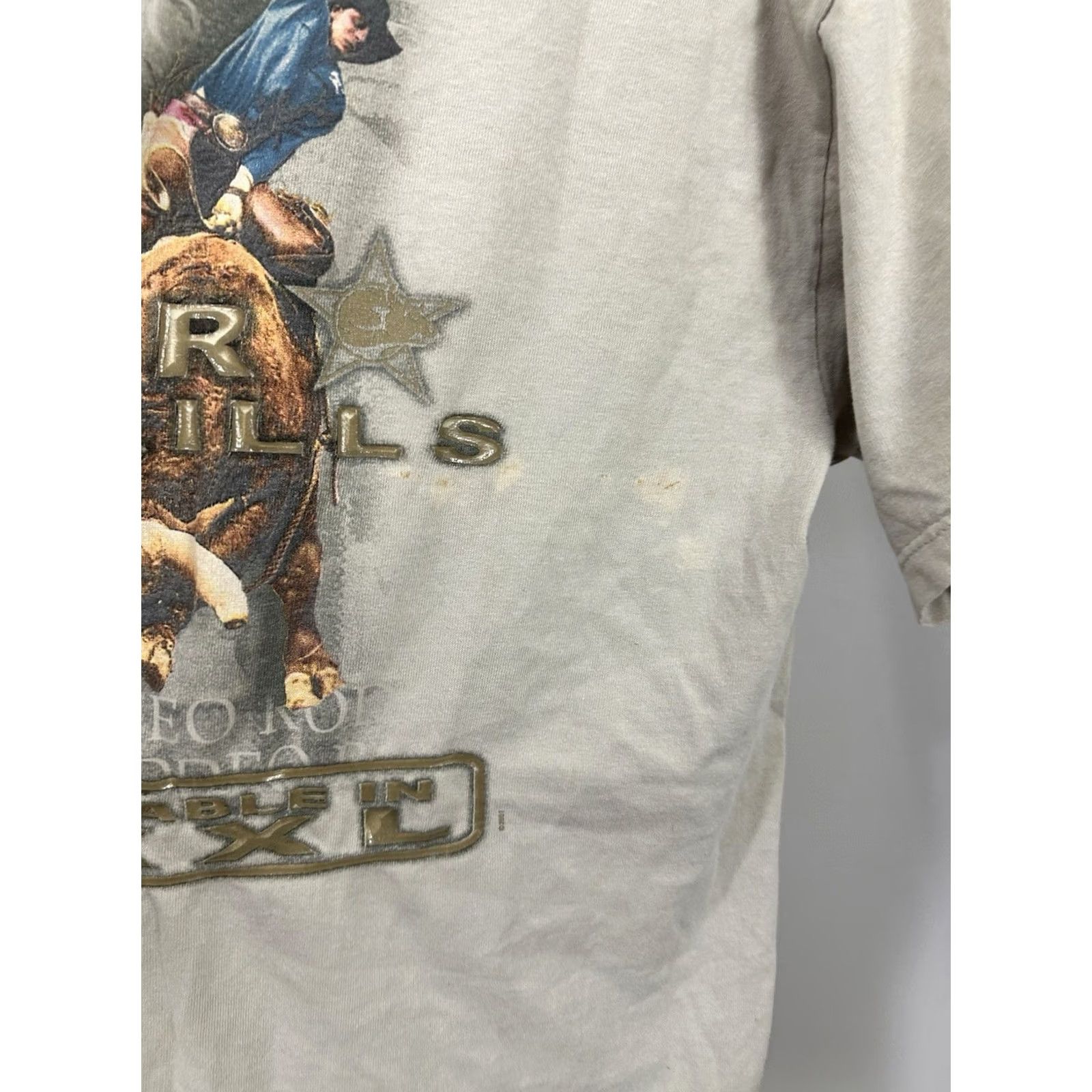 Wrangler VTG Wrangler PBR Trills Bull Rodeo Ride T-Shirt Size M Beige Mens Short Sleeve Shirt Size US M / EU 48-50 / 2 - 5 Thumbnail