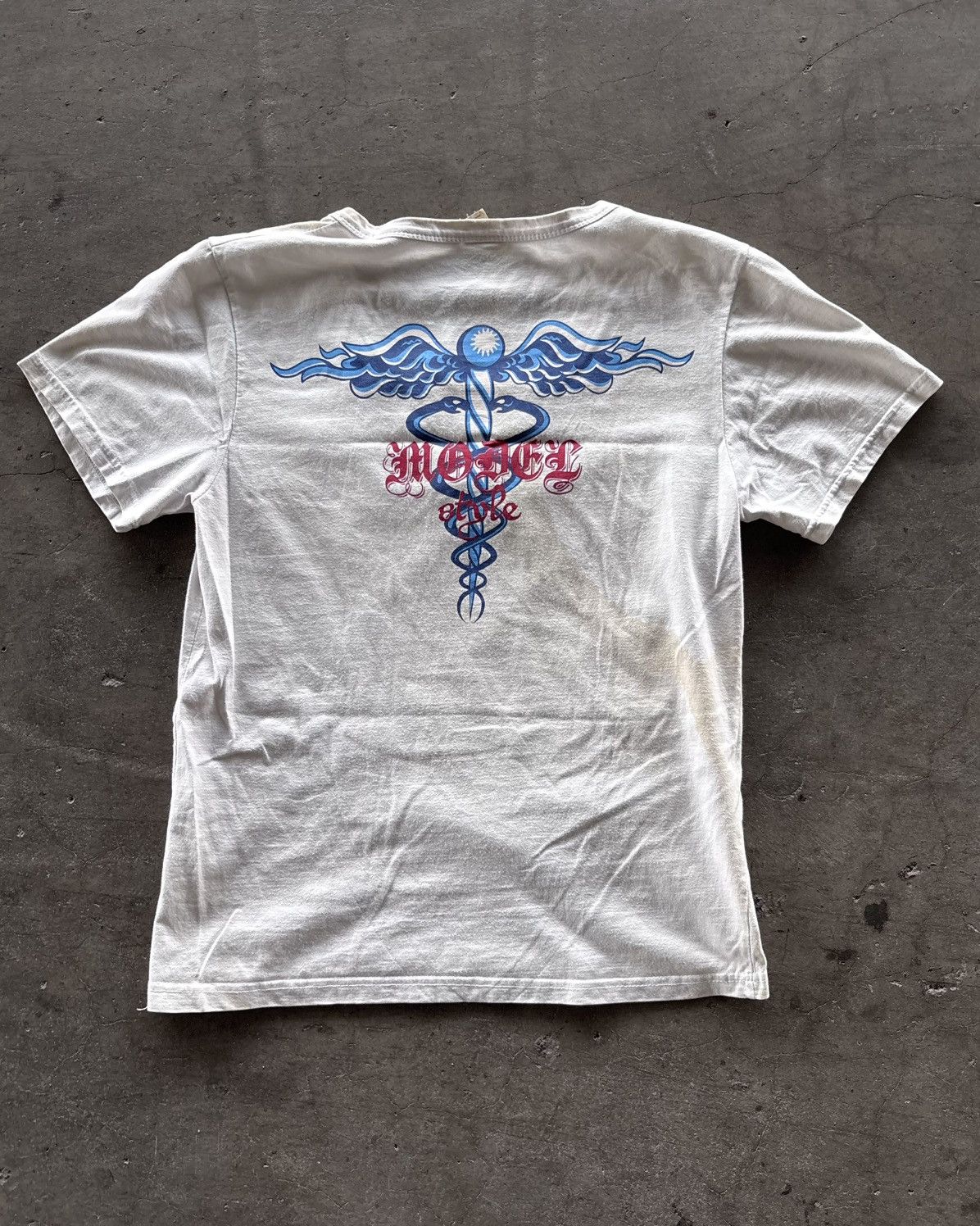 Le Grande Bleu (L.G.B.) Y2k Angels Wings Vneck Shirt Size US M / EU 48-50 / 2 - 4 Thumbnail