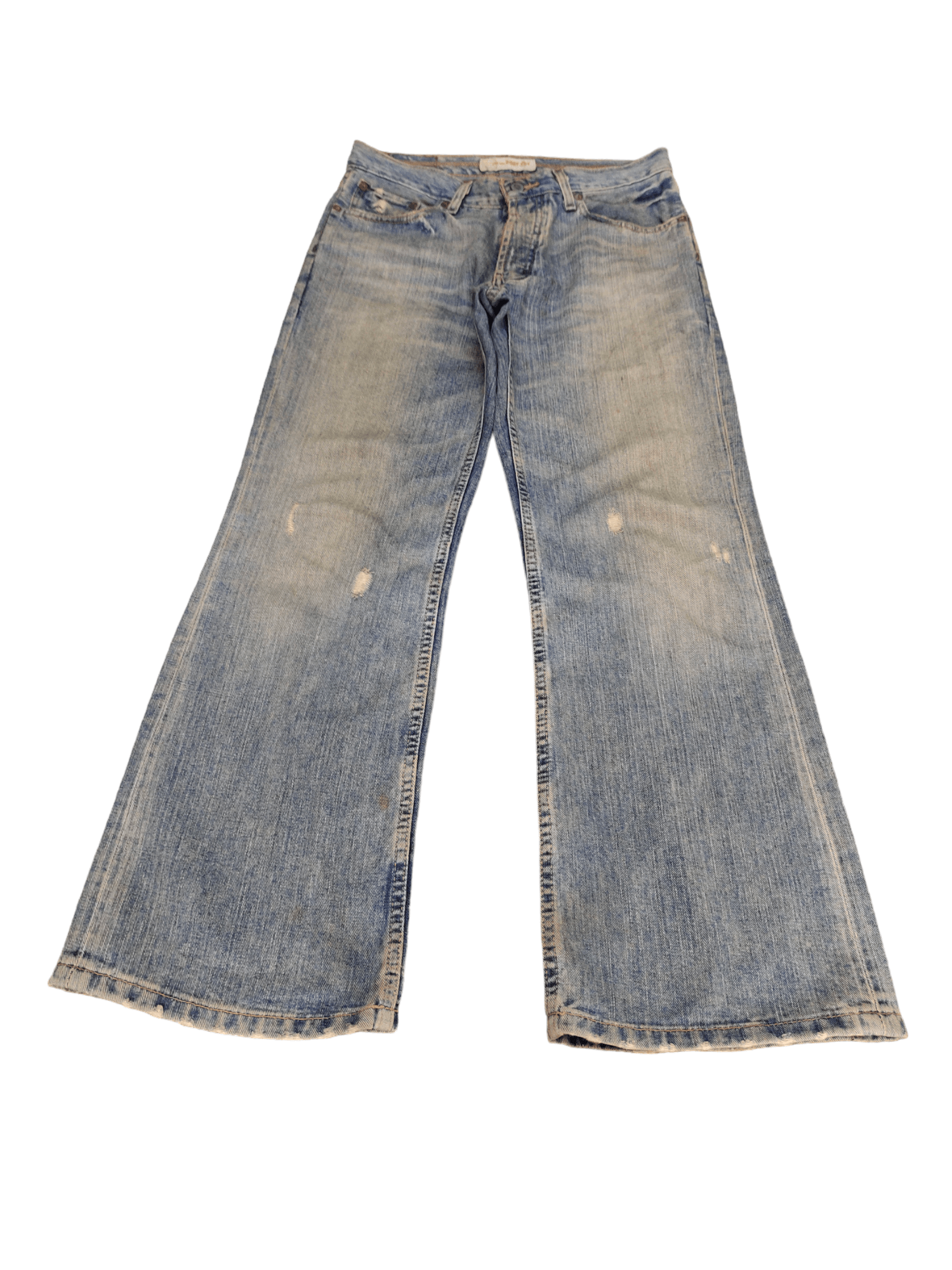 If Six Was Nine Flare Jeans Old navy Distress Faded Boot Cut Y2k Mudmax Size US 30 / EU 46 - 2 Thumbnail