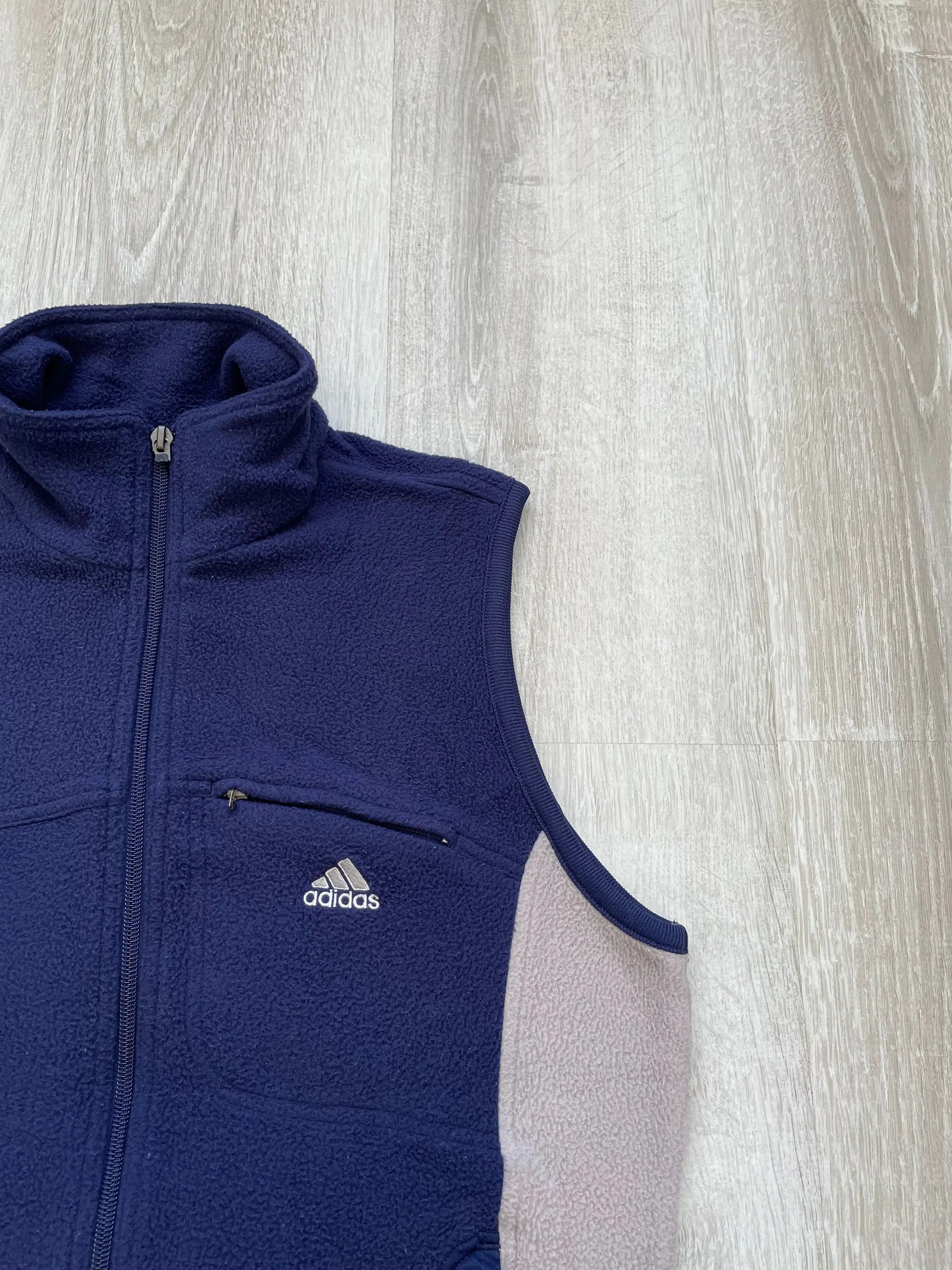 Adidas Vintage 90s Adidas Fleece Track Vest Size US S / EU 44-46 / 1 - 4 Thumbnail