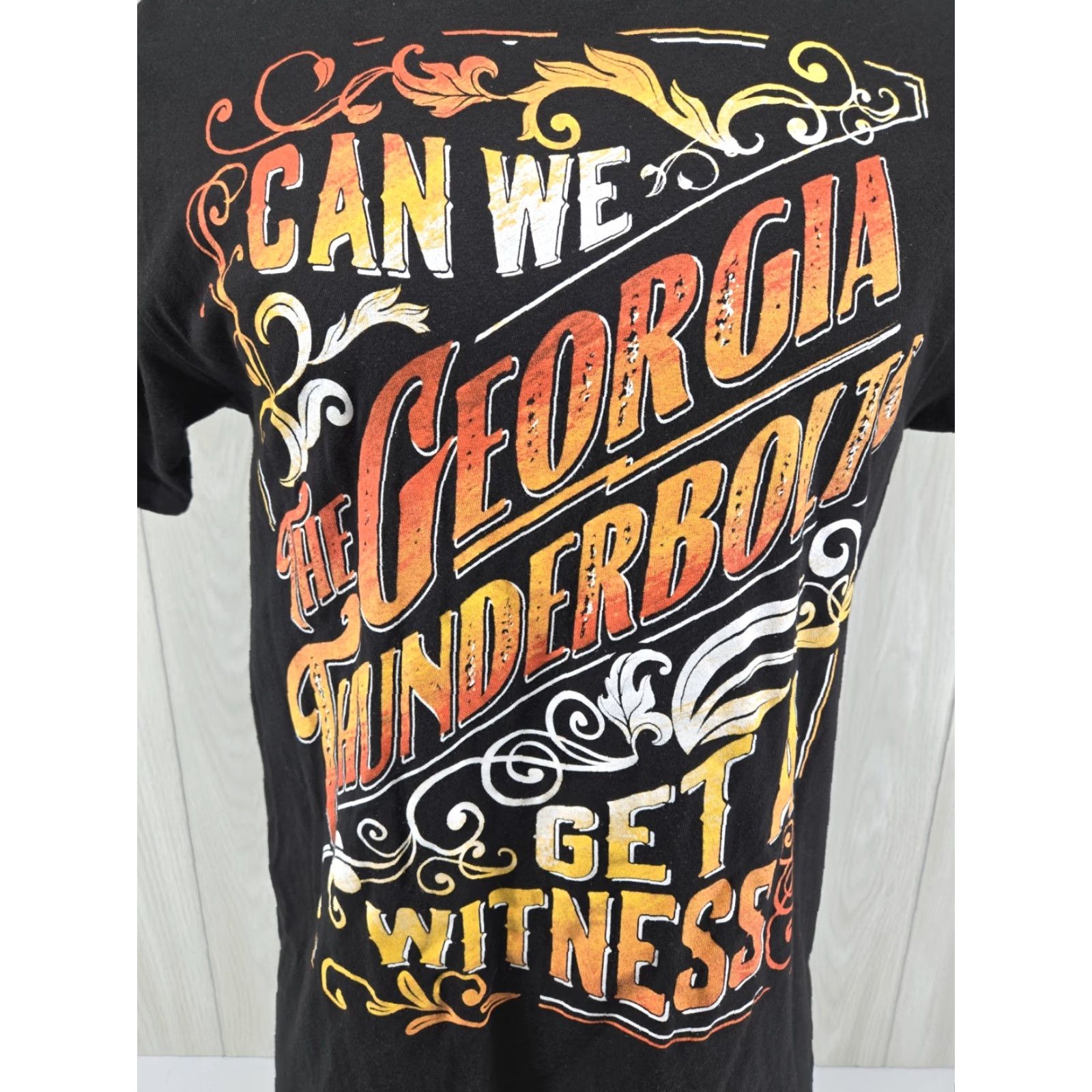 Tultex VINTAGE The Georgia Thunderbolts Can We Get A Witness T Shirt Black Cotton M Mens Short Sleeve Crew Neck 2020-2029 Tultex Sportsman All Seasons Size US M / EU 48-50 / 2 - 3 Thumbnail