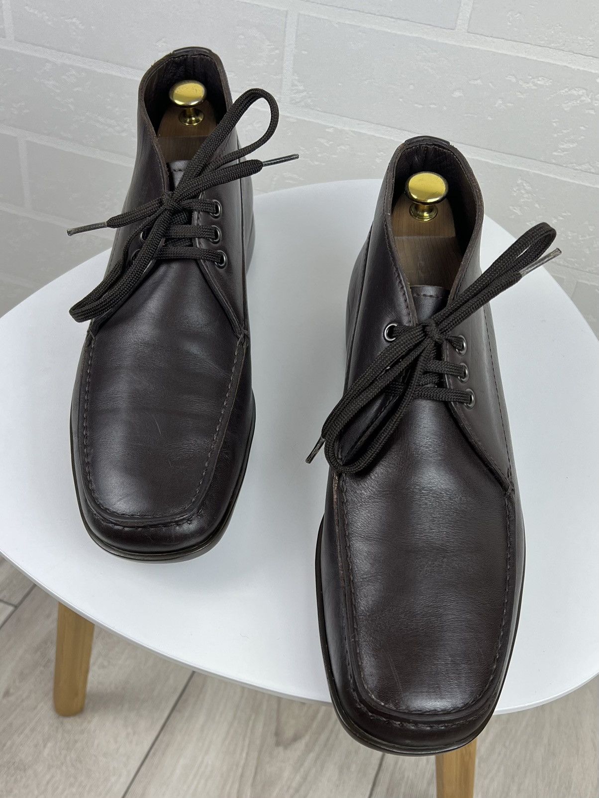 Prada PRADA Boots Leather Shoes Rubber Sole Red Tab Brown Men's Size US 9 / EU 42 - 4 Thumbnail