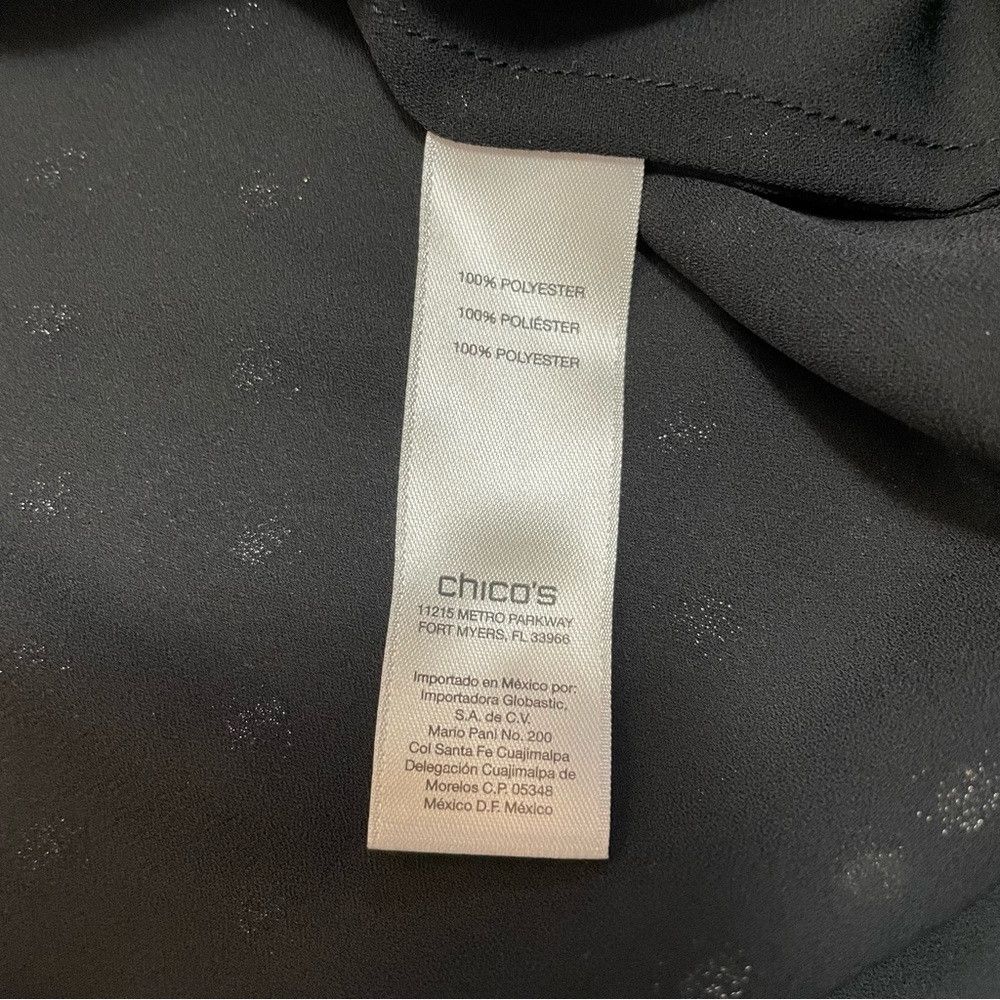 Chicos Chico's Black With Gold Polka Dots Blouse Size 2 US L Size L / US 10 / IT 46 - 8 Thumbnail