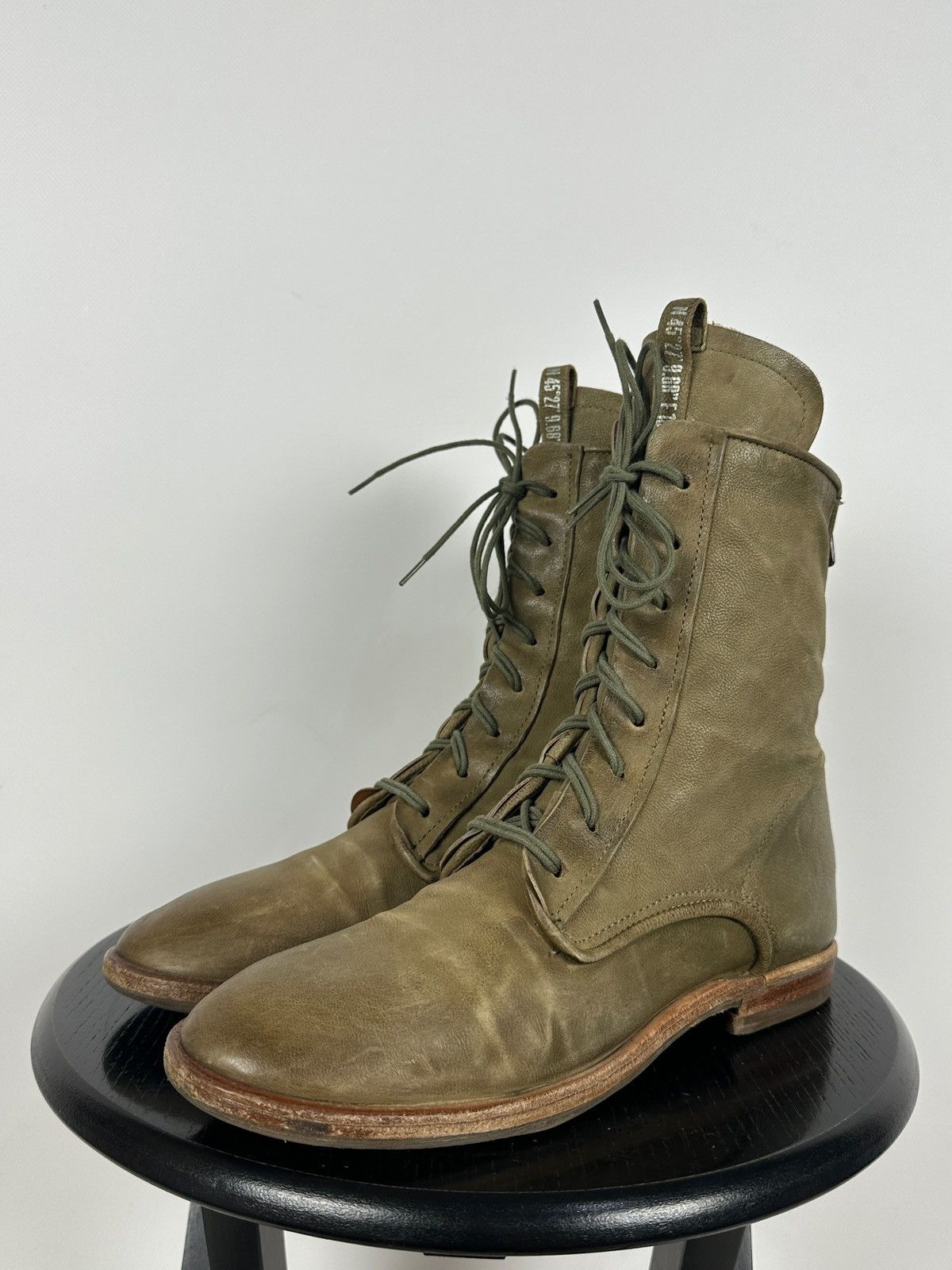 A.S.98 A.S.98. Airstep Olive Green Leather Back Zipper Ankle Boots Size US 11 / IT 41 - 12 Thumbnail