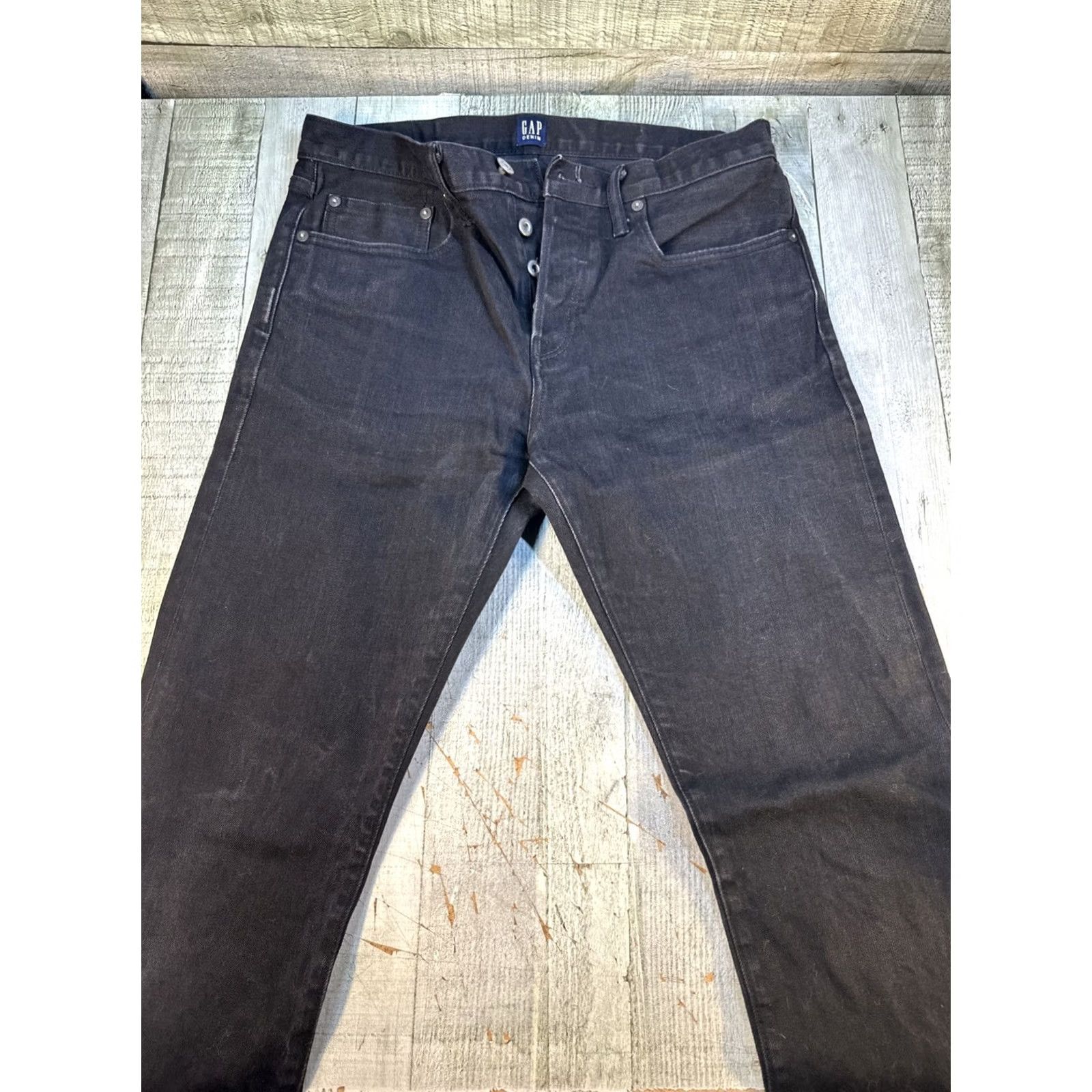 Gap Men’s Gap Denim Button Fly Slim Fit 32 X 32 Black Jeans Size US 32 / EU 48 - 2 Thumbnail