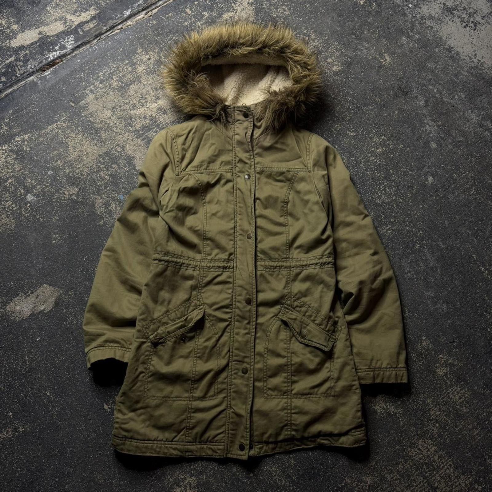 Vintage Y2K Hollister fleece Fur Trench Jacket