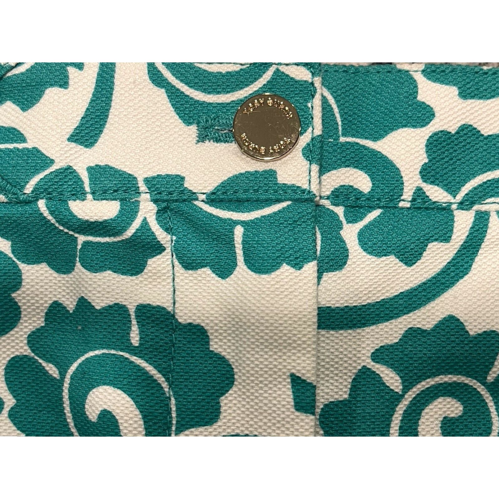Tory Burch TORY BURCH Gabriel Shorts Womens 4 turquiose/cream Chino Size 27" / US 4 / IT 40 - 4 Thumbnail