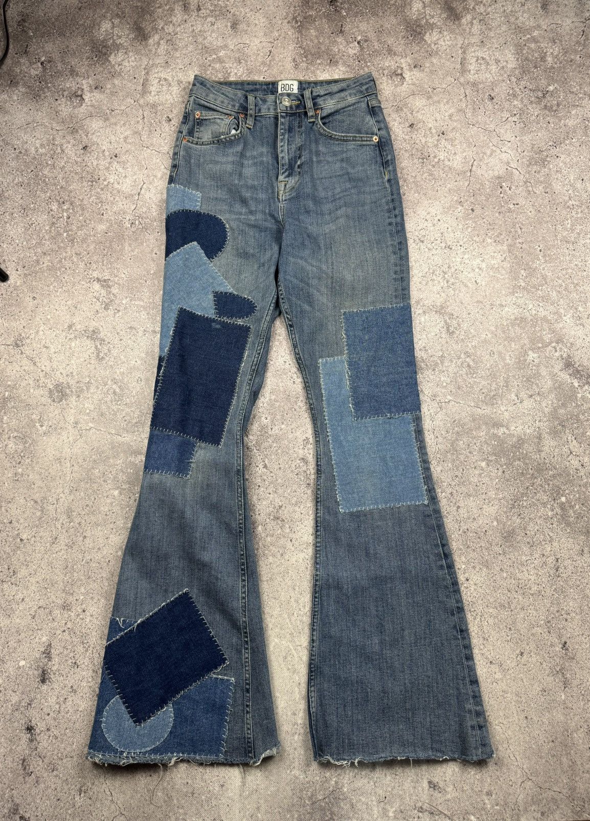 Bdg BDG Flared Patchwork Japanesse Y2K Jeans Low Rise Size 26" / US 2 / IT 38 - 1 Thumbnail