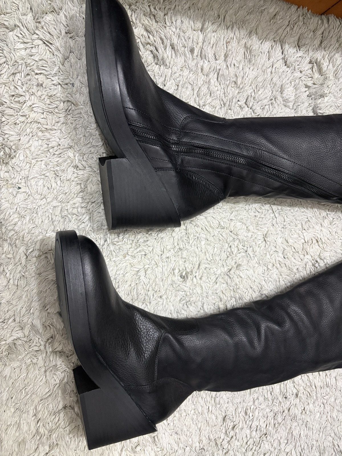 Ann Demeulemeester Ann Demeulemeester 2012 Spiral Zipper Leather High Boots Size US 7 / IT 37 - 8 Thumbnail