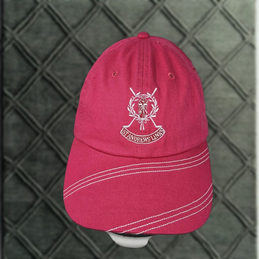 Pinko St Andrews Links Hat Cap Baseball Cap Pink Tartan Embroidered Adjustable One Size Mens Cap Size ONE SIZE - 1 Thumbnail